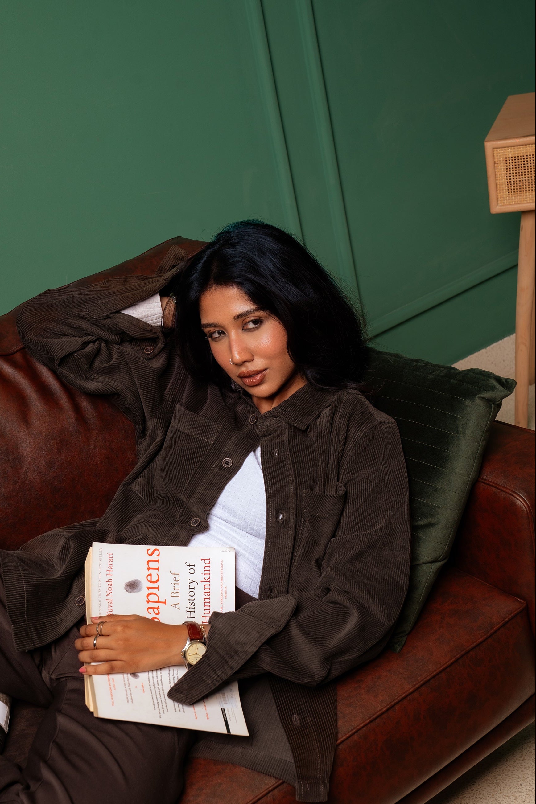 Corduroy Overshirt - Dark Brown - Dual Pocket - Unisex