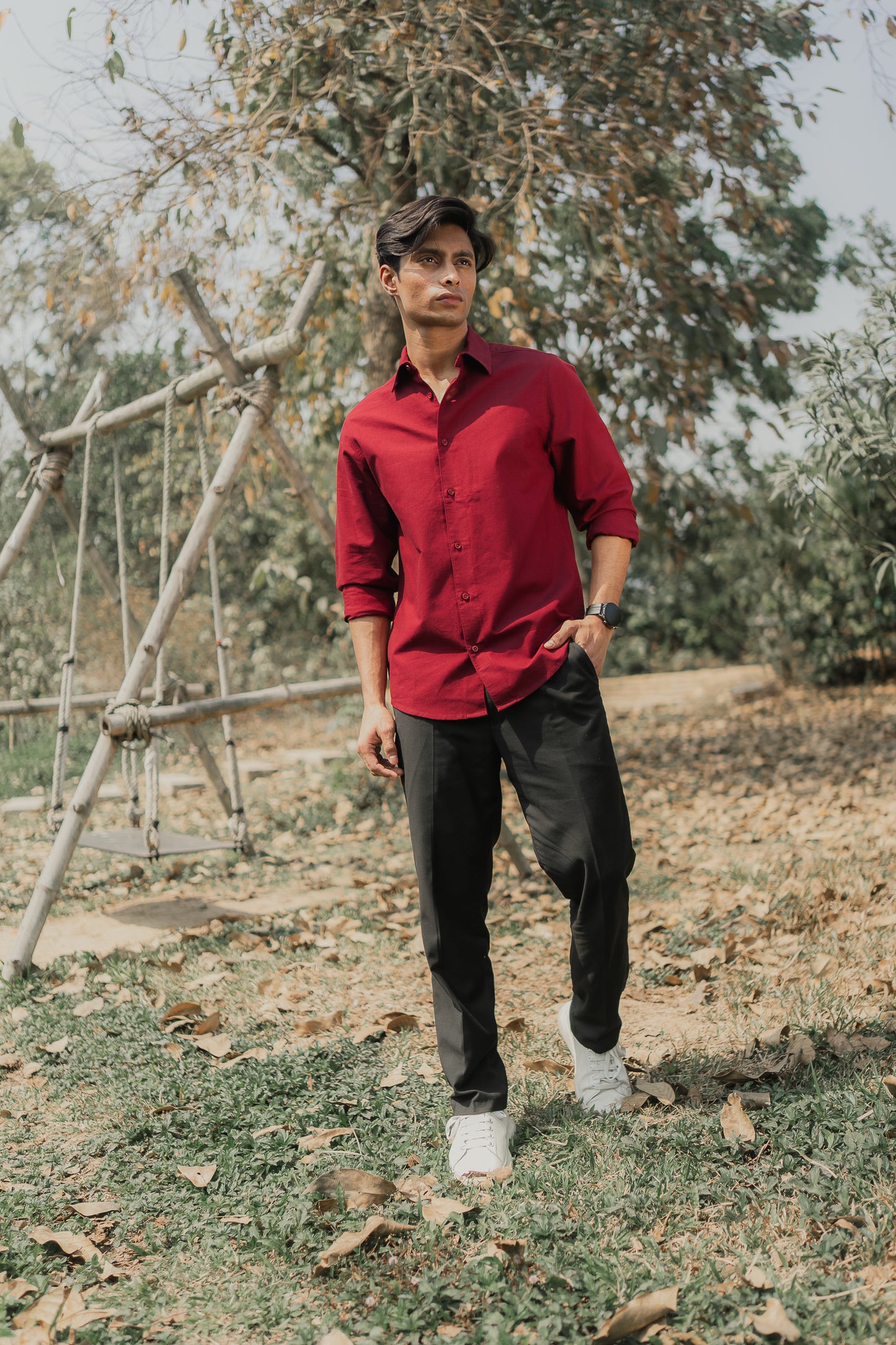 Oxford Shirt for Men - Maroon
