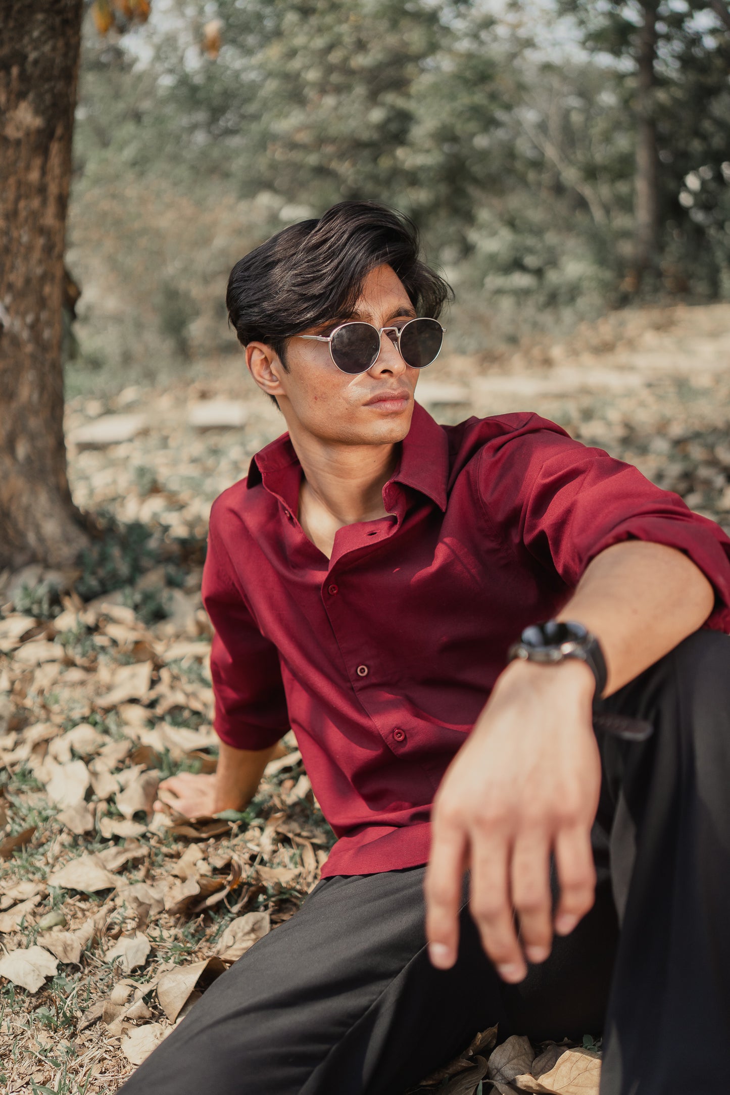 Oxford Shirt for Men - Maroon