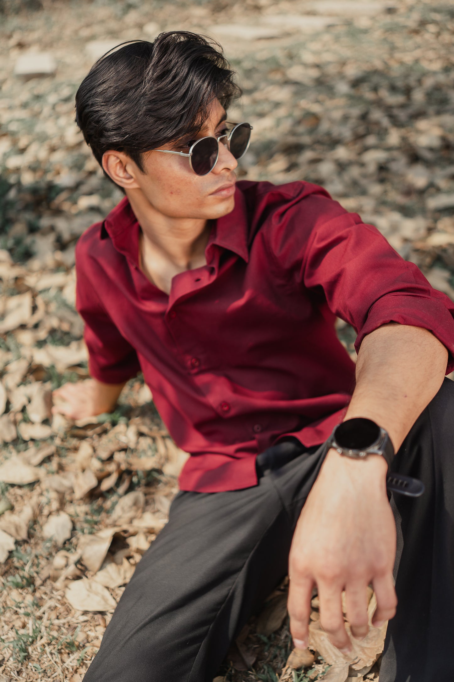 Oxford Shirt for Men - Maroon
