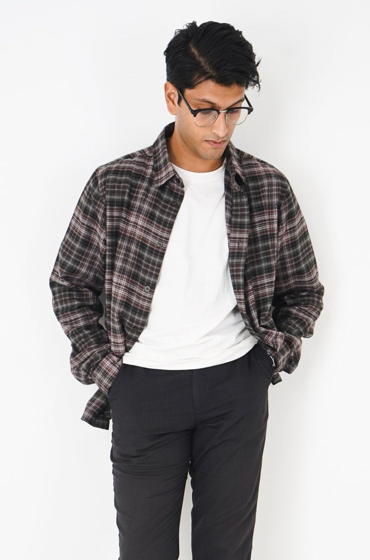 Flannel Shirt for Men - Moss & Black
