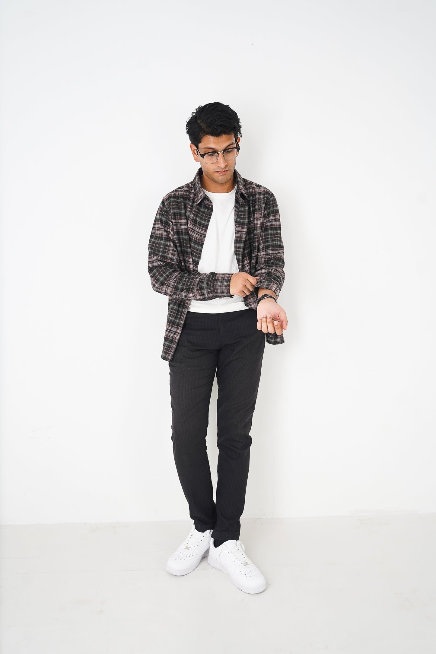 Flannel Shirt for Men - Moss & Black