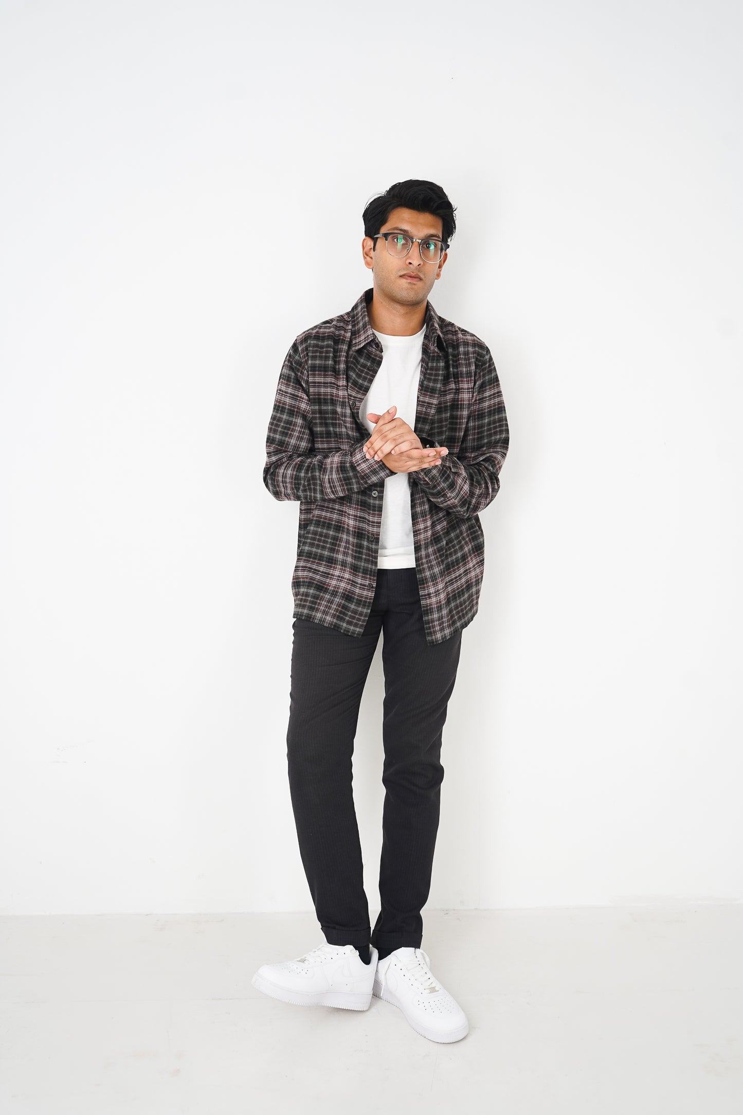 Flannel Shirt for Men - Moss & Black