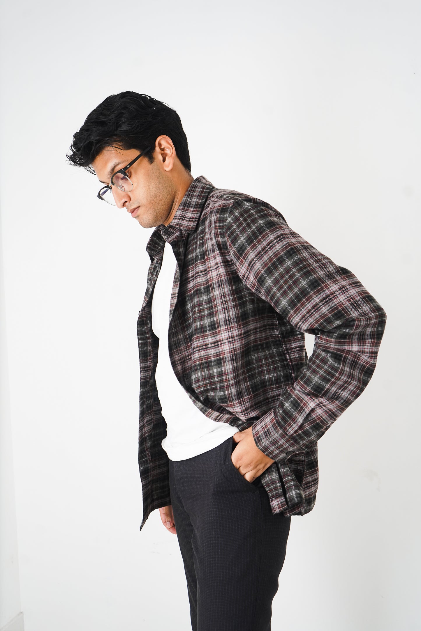 Flannel Shirt for Men - Moss & Black