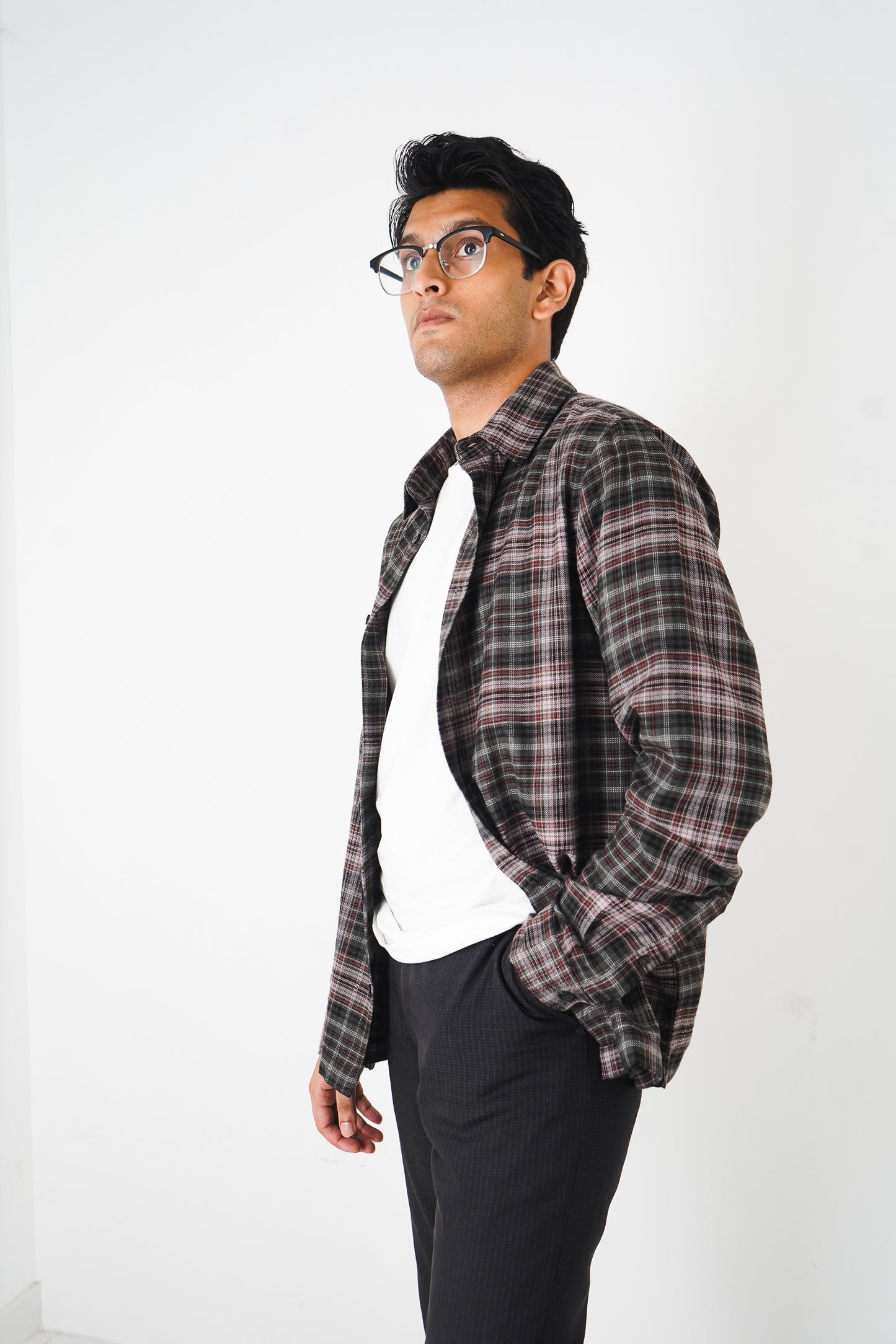Flannel Shirt for Men - Moss & Black
