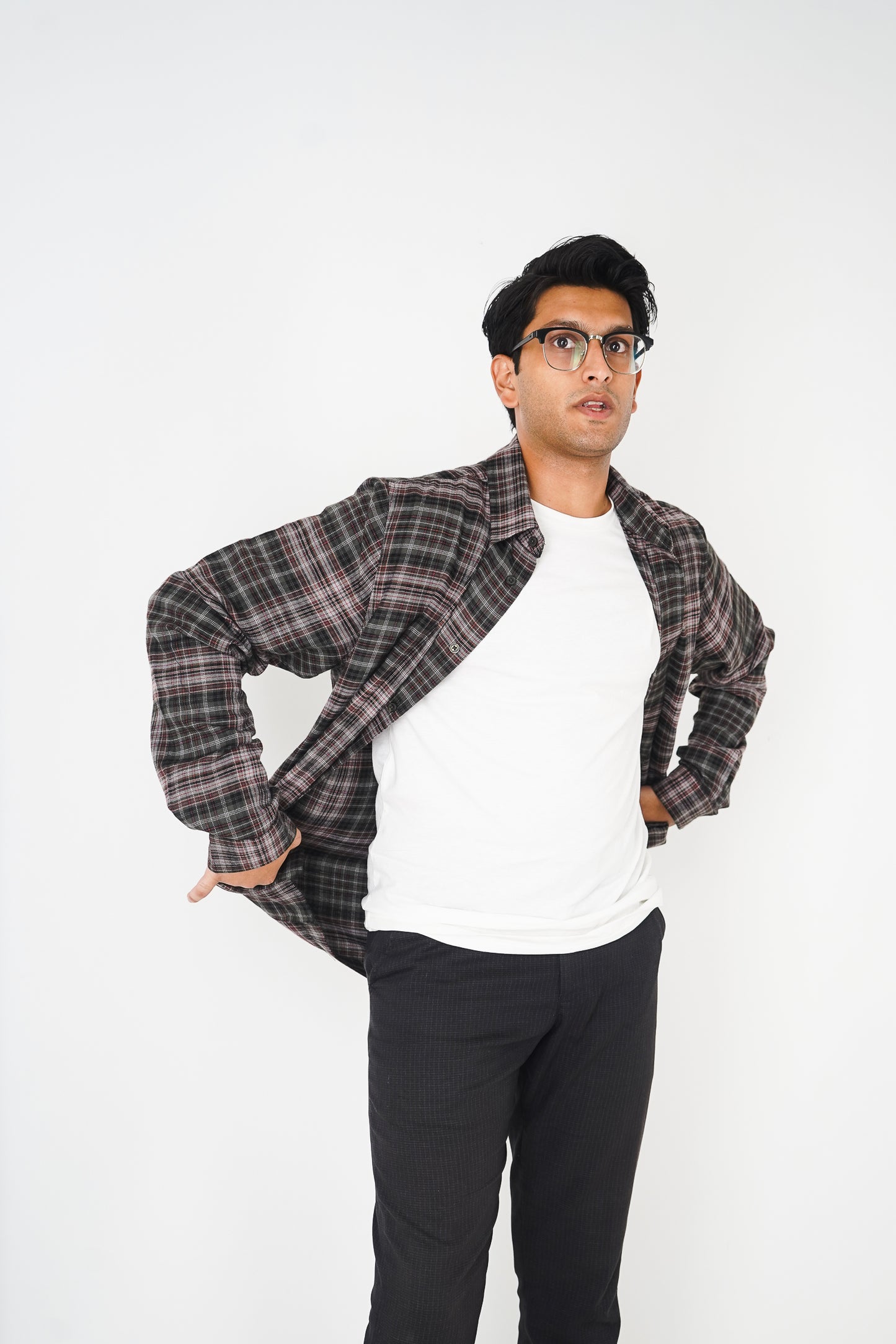 Flannel Shirt for Men - Moss & Black