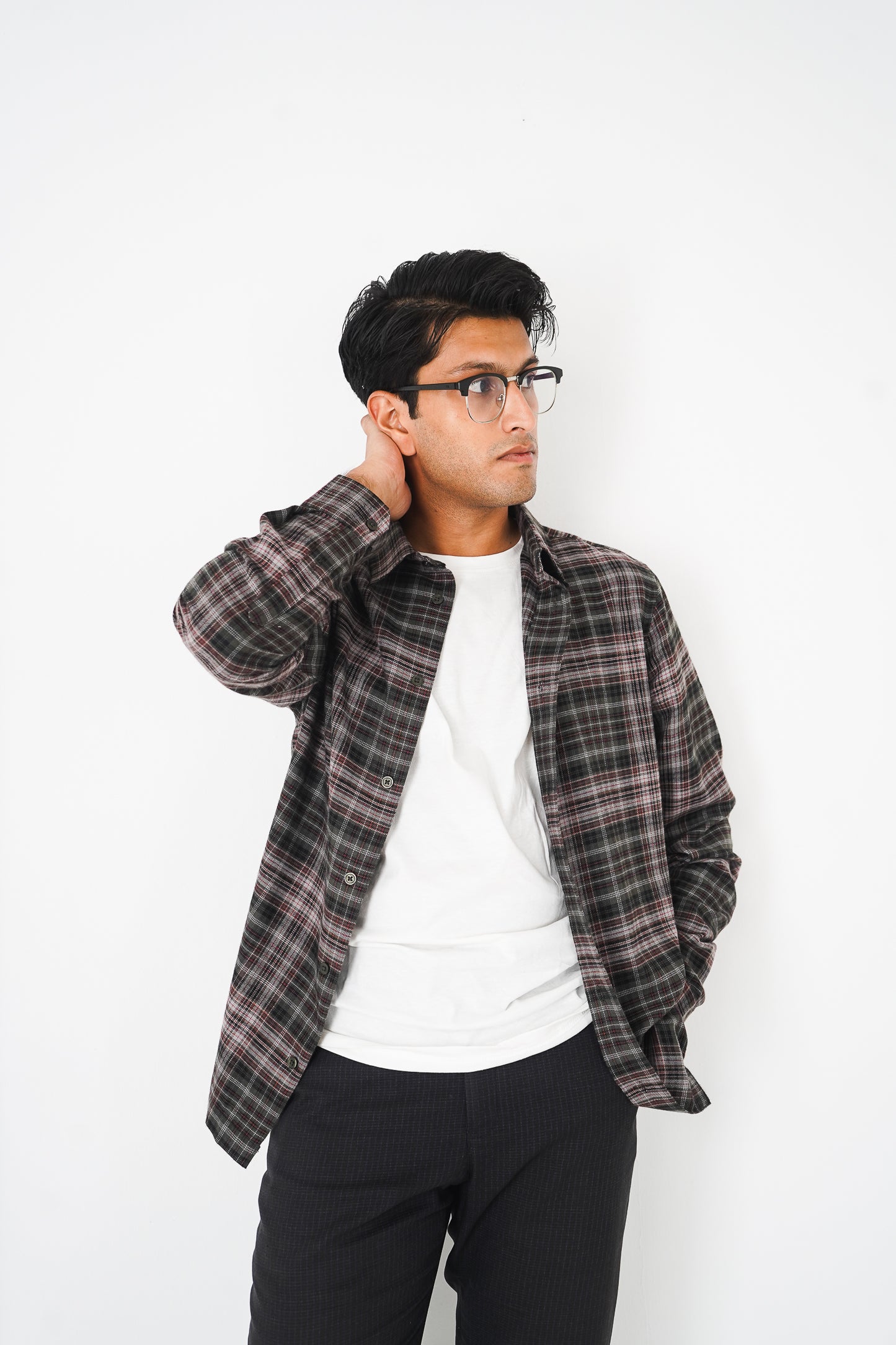 Flannel Shirt for Men - Moss & Black