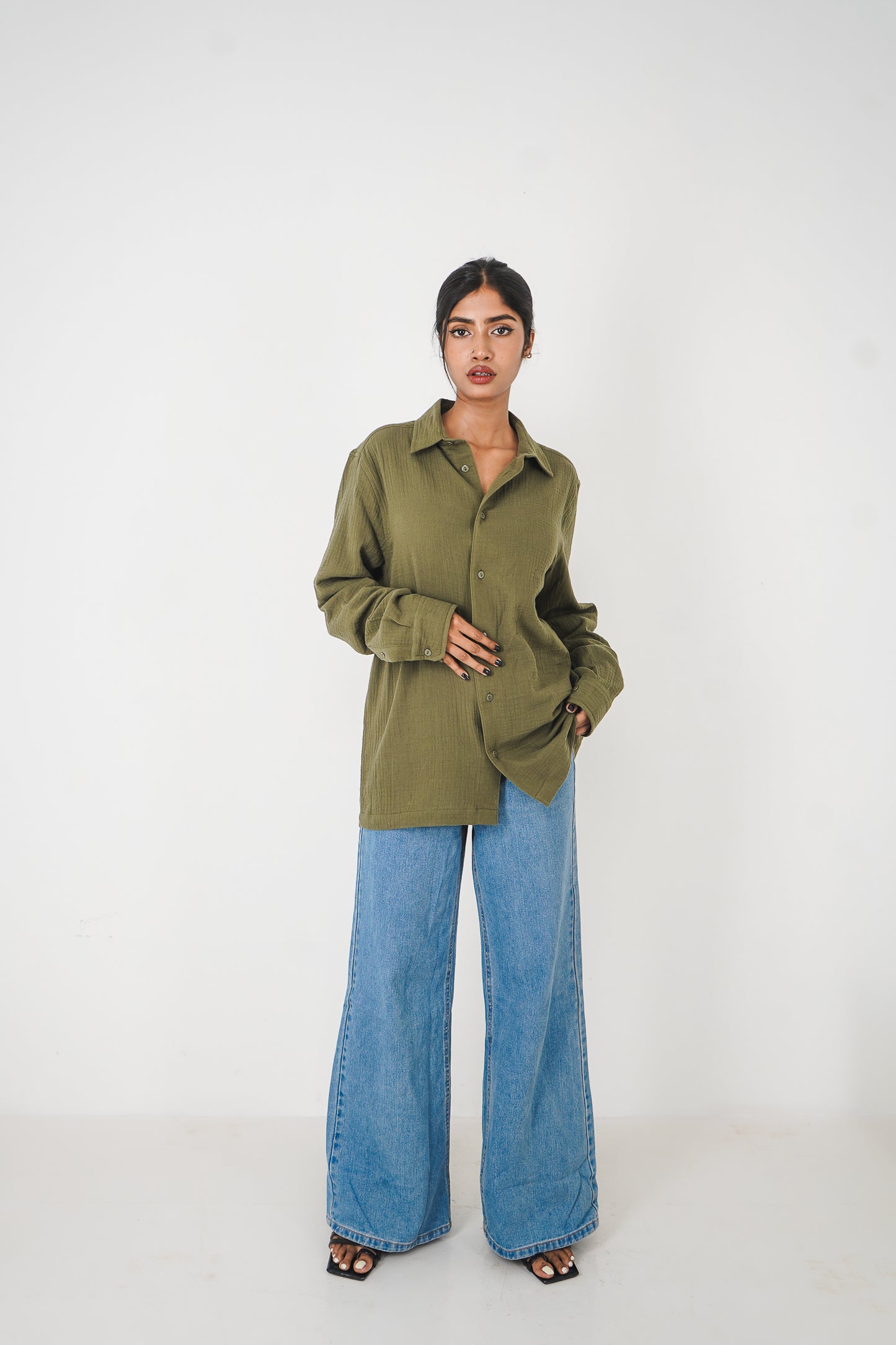 Waffle Shirt - Unisex - Dark Olive
