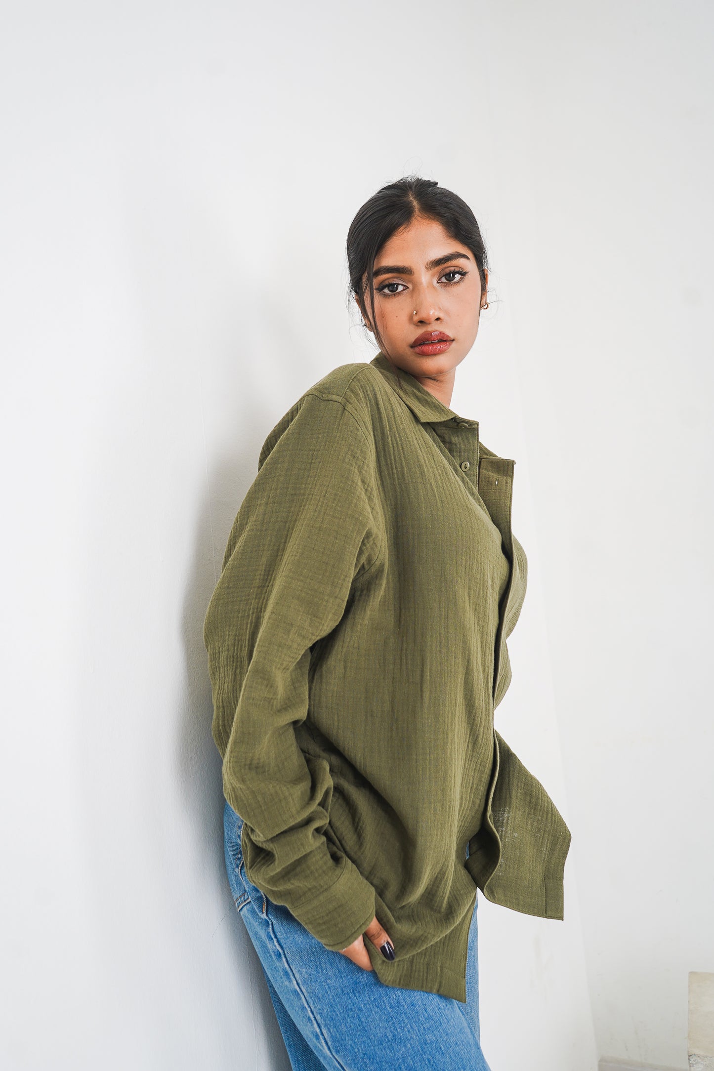 Waffle Shirt - Unisex - Dark Olive