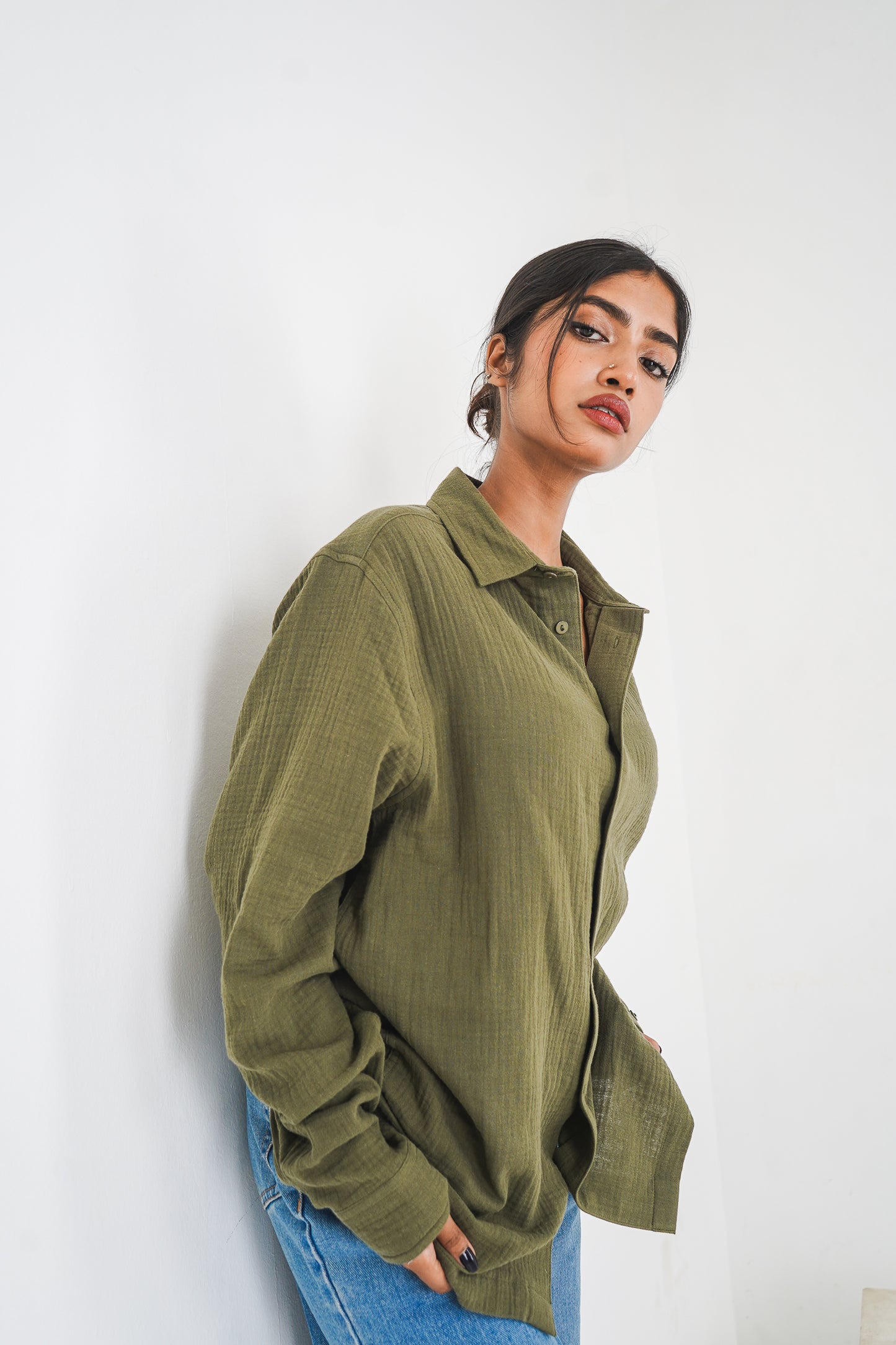 Waffle Shirt - Unisex - Dark Olive