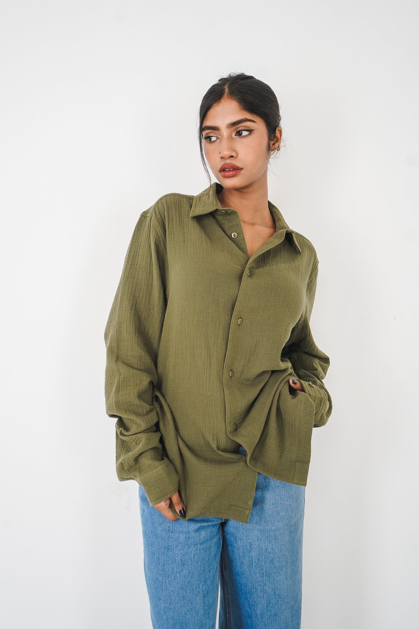 Waffle Shirt - Unisex - Dark Olive