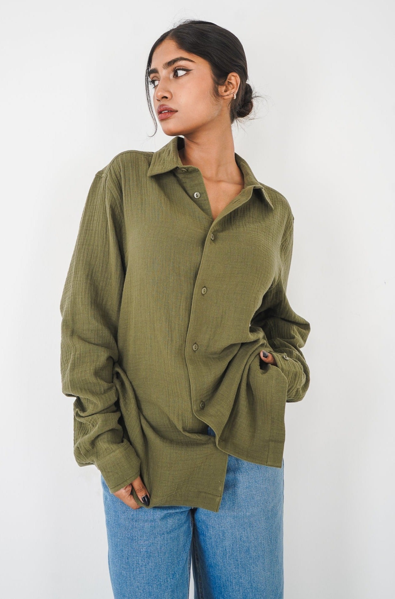 Waffle Shirt - Unisex - Dark Olive