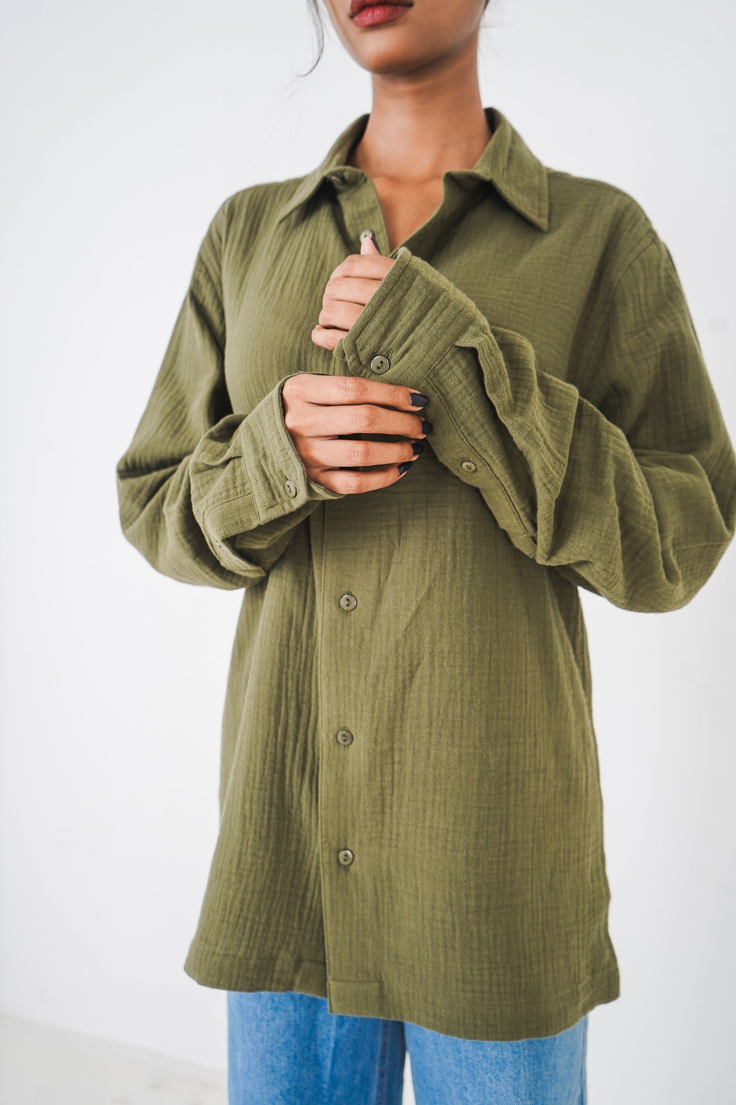 Waffle Shirt - Unisex - Dark Olive