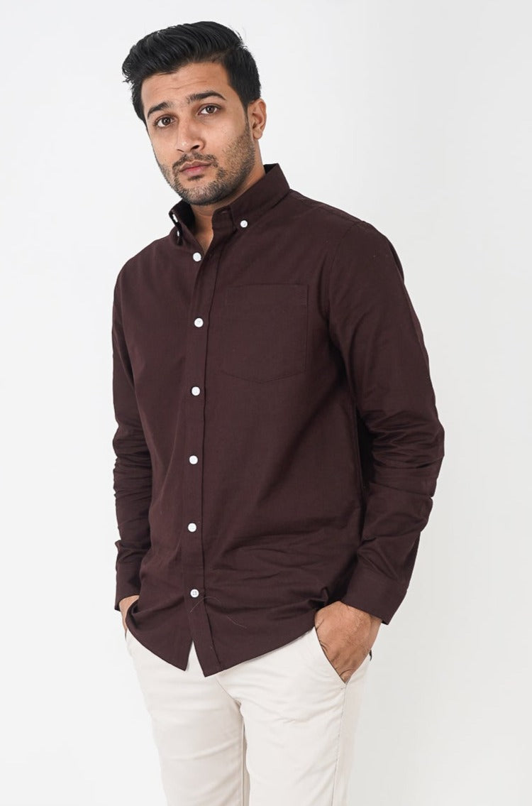 Oxford Shirt - Uninhibited - Dark Brown