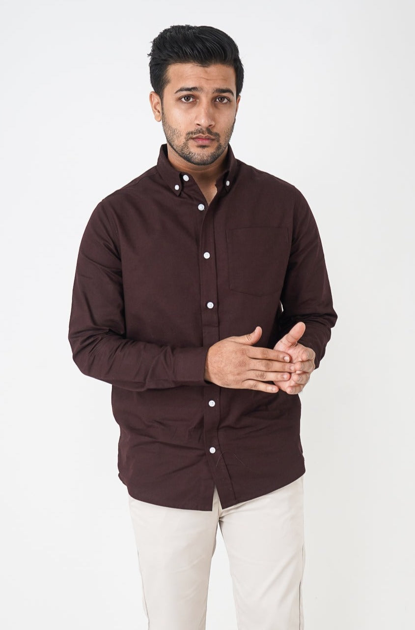 Oxford Shirt - Uninhibited - Dark Brown