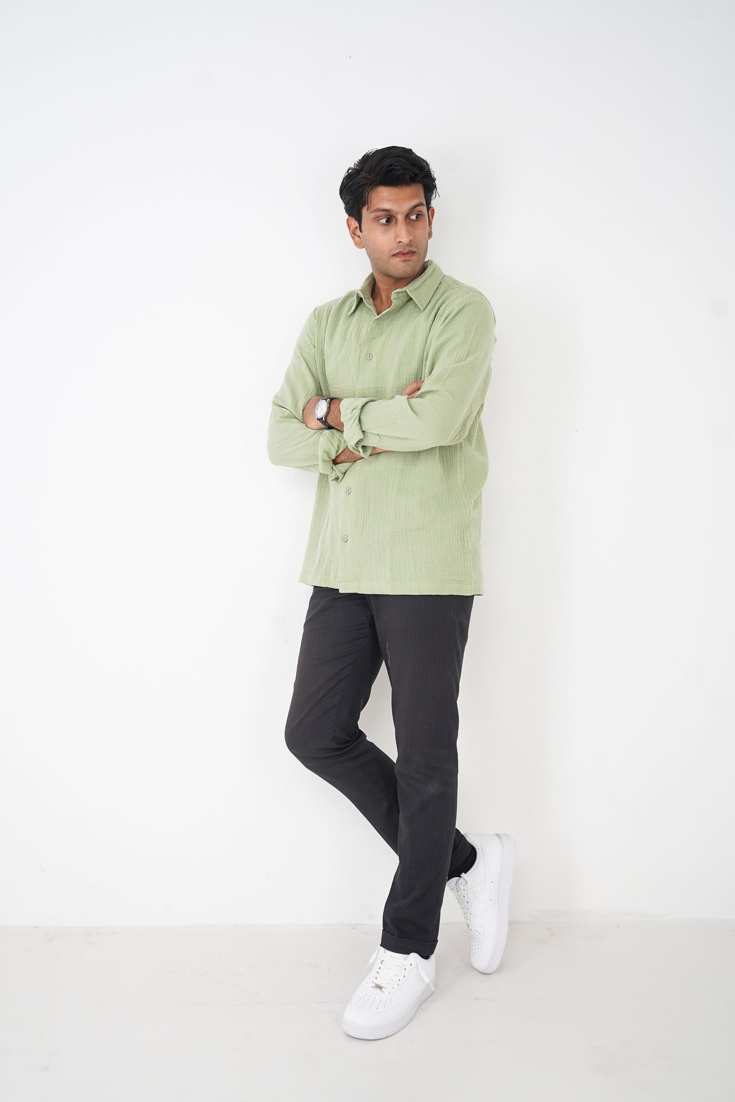 Waffle Shirt for Men - Light Lemon