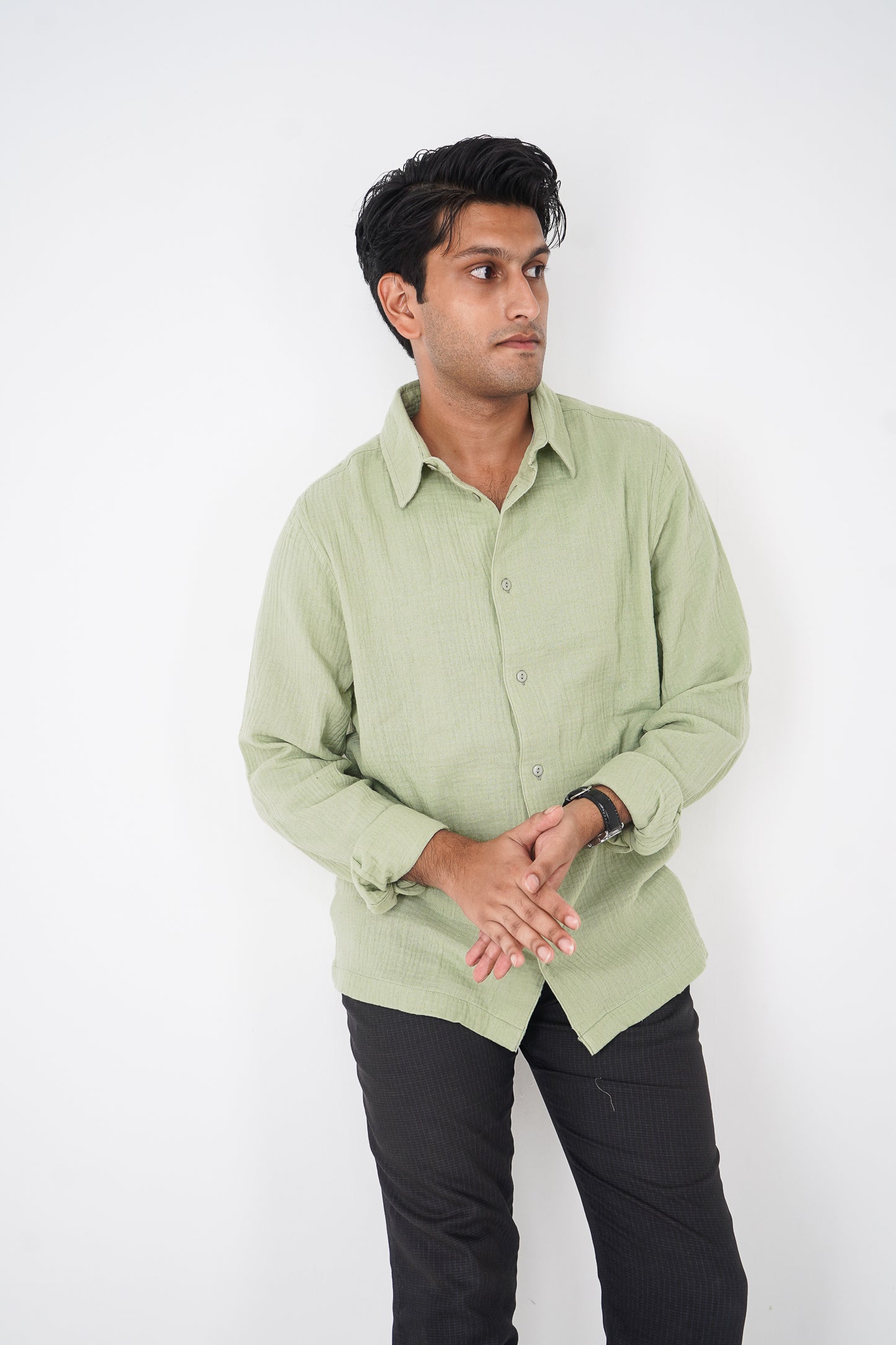 Waffle Shirt for Men - Light Lemon