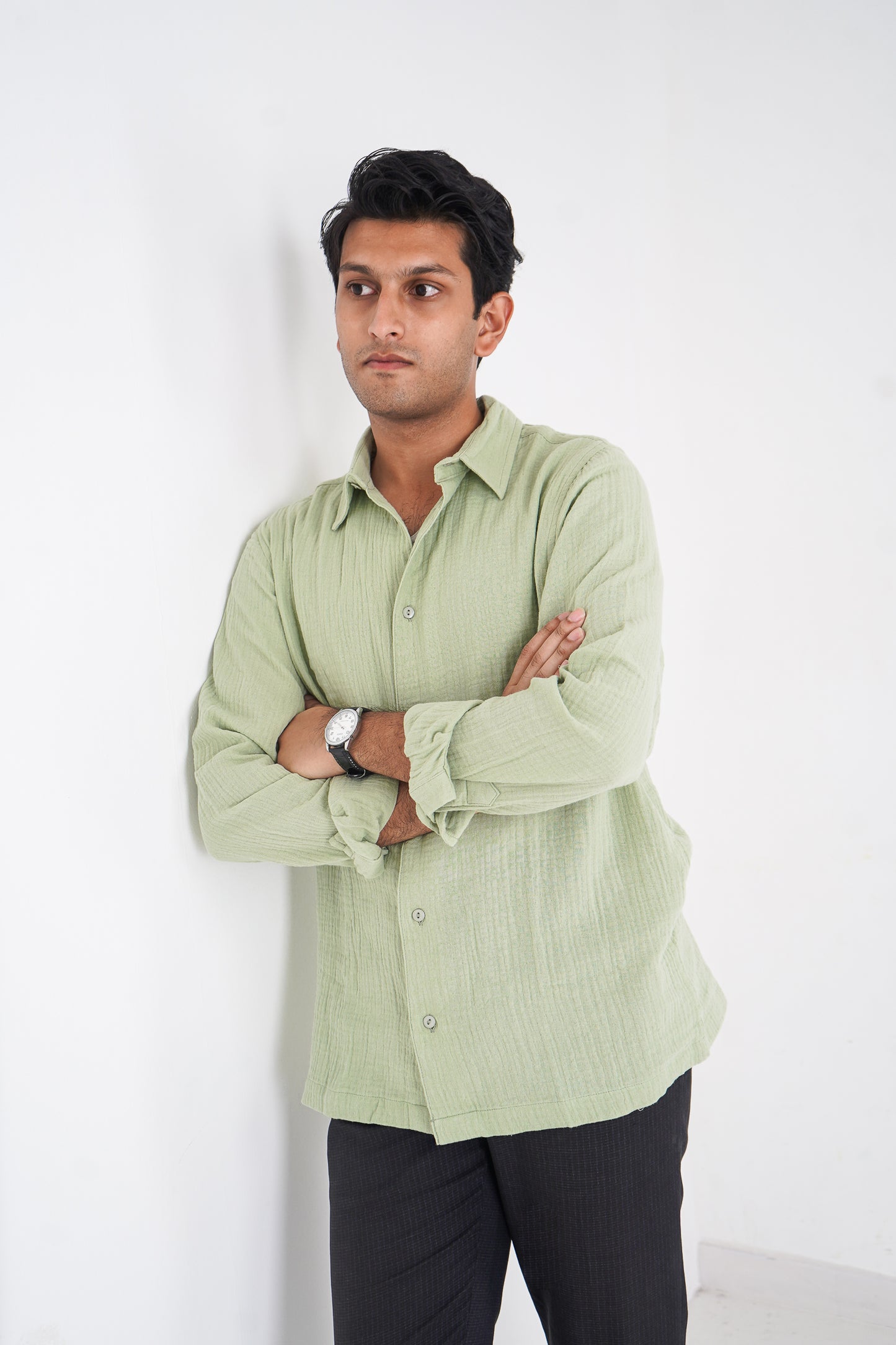 Waffle Shirt for Men - Light Lemon