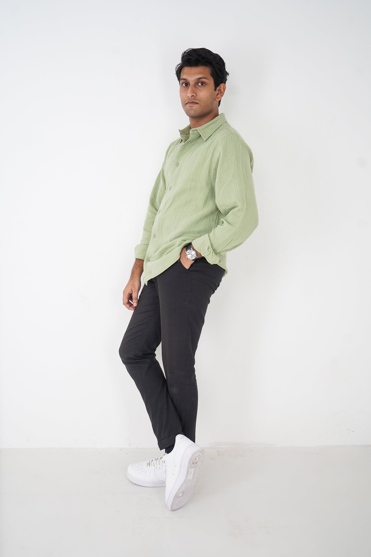 Waffle Shirt for Men - Light Lemon