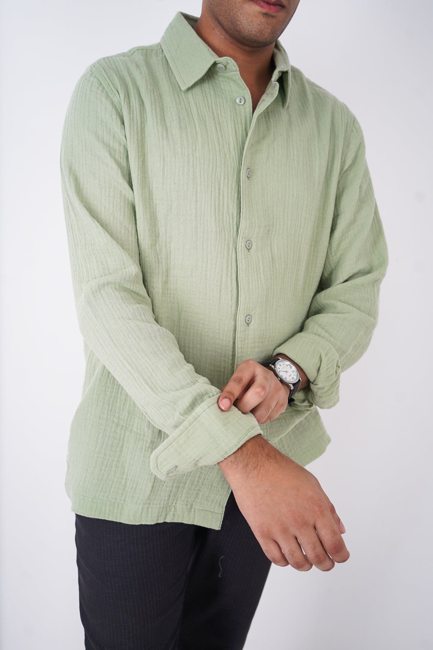 Waffle Shirt for Men - Light Lemon