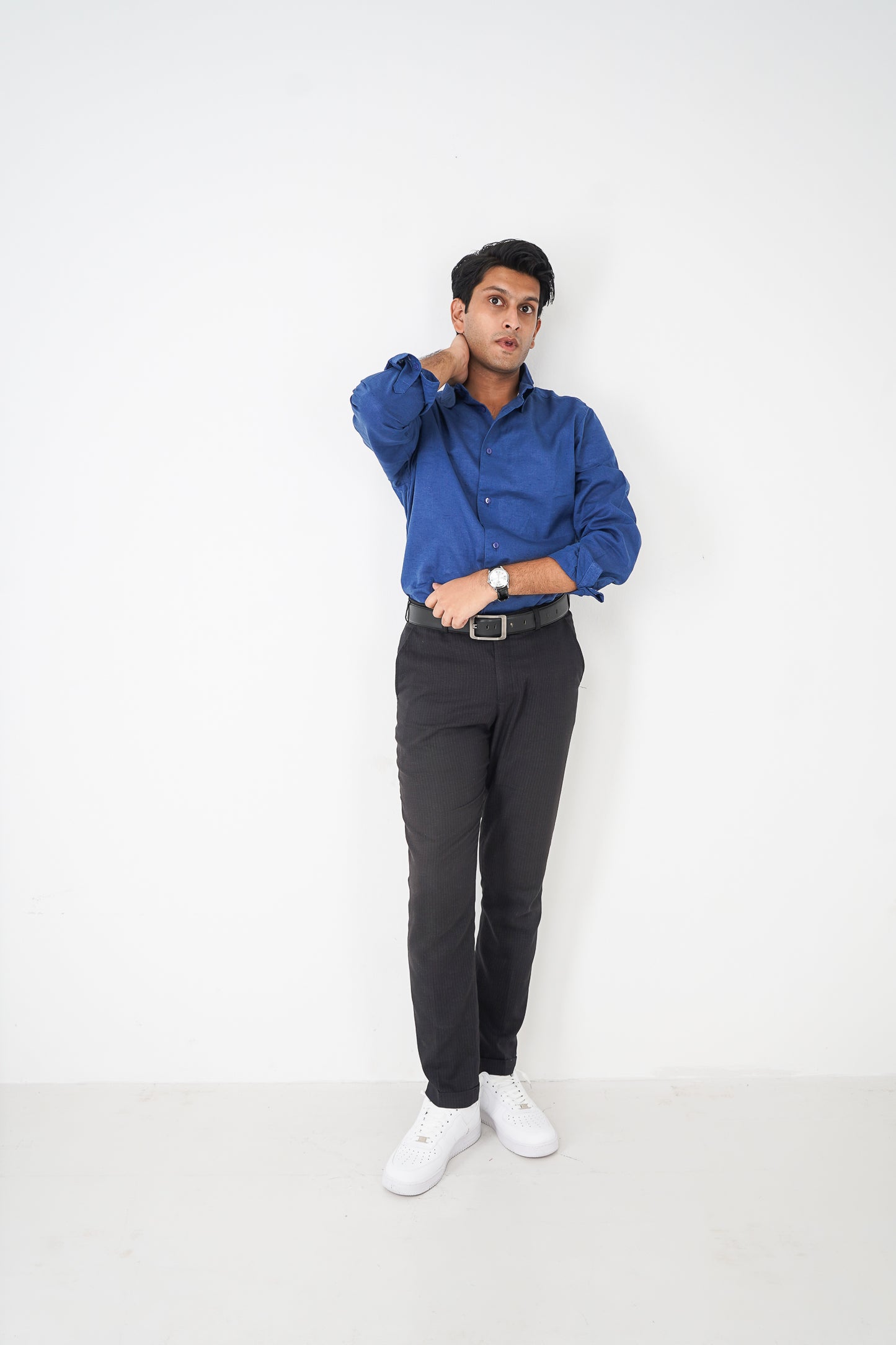 Linen Shirt for Men - Midnight Blue