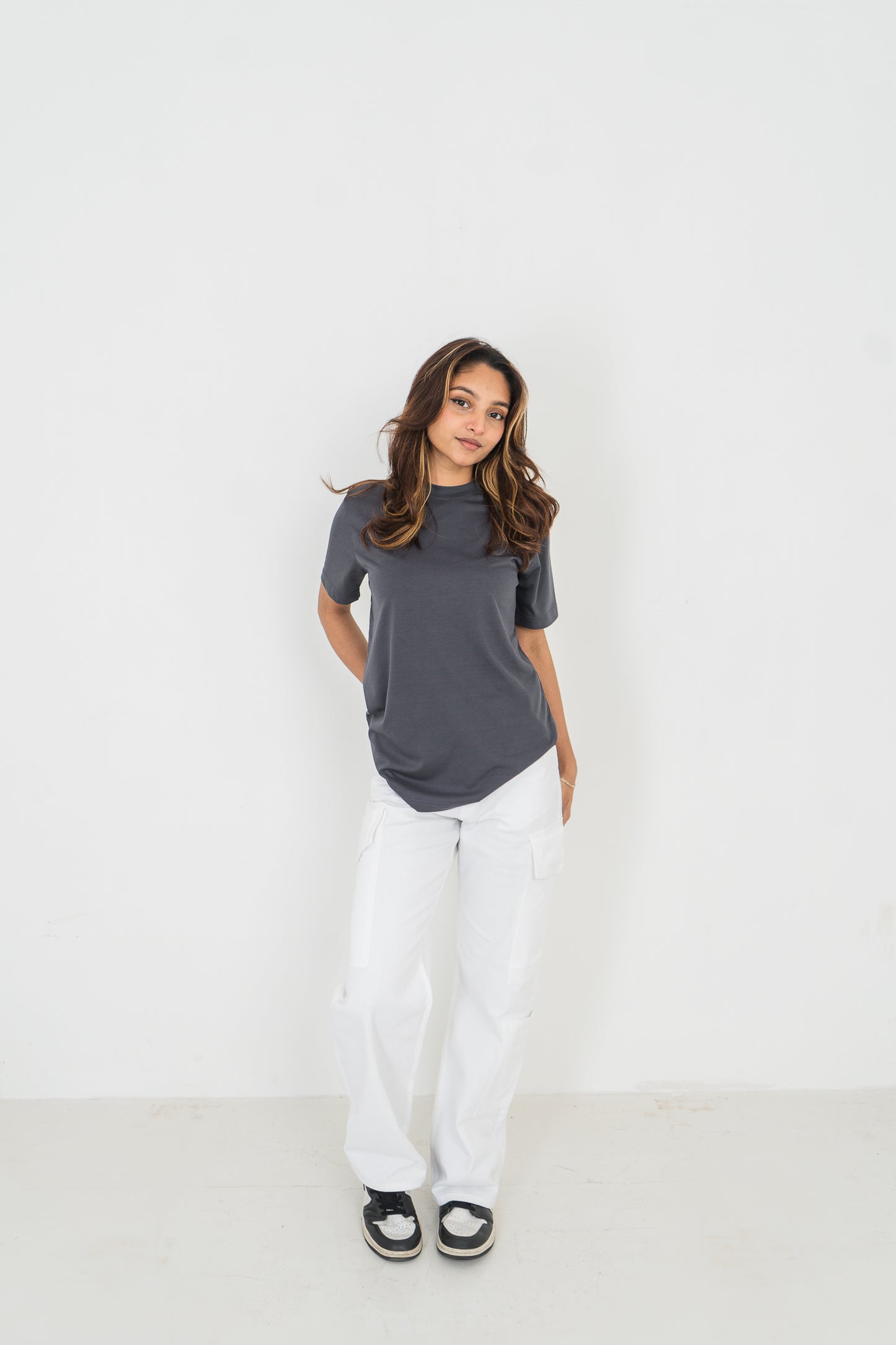 Straight Leg - Mid Rise - Cargo Pants - White