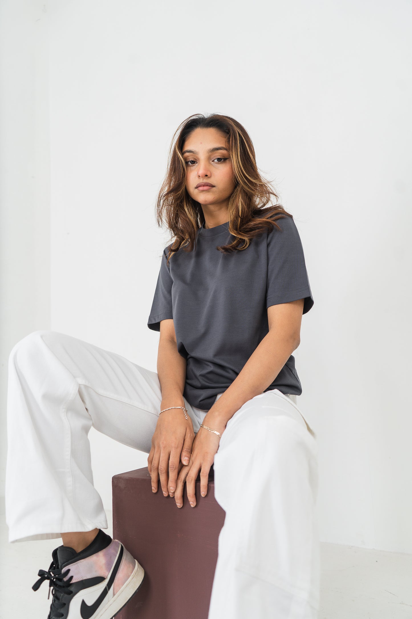 Straight Leg - Mid Rise - Cargo Pants - White