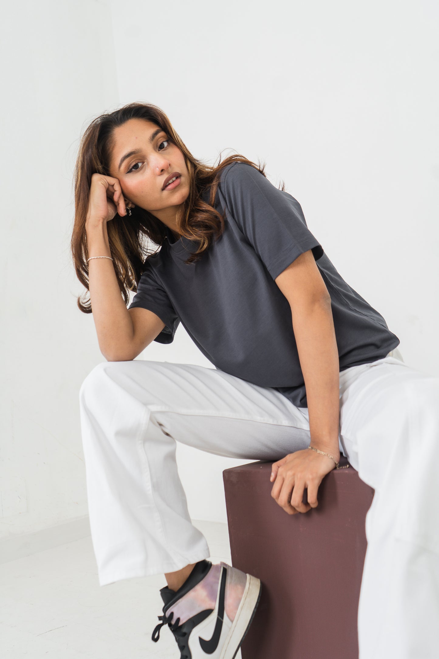 Straight Leg - Mid Rise - Cargo Pants - White