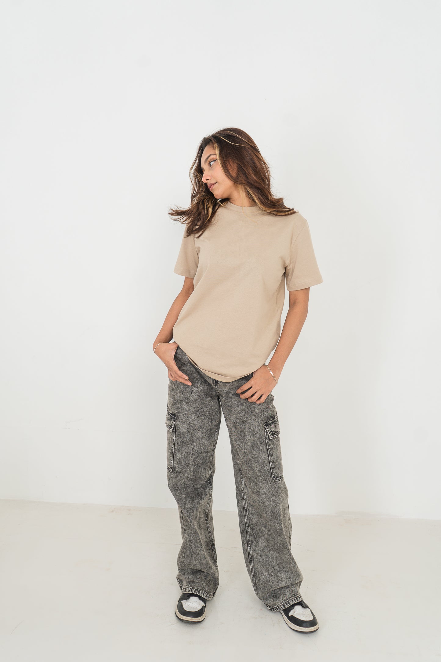 Straight Leg - Mid Rise - Cargo Pants - Ash