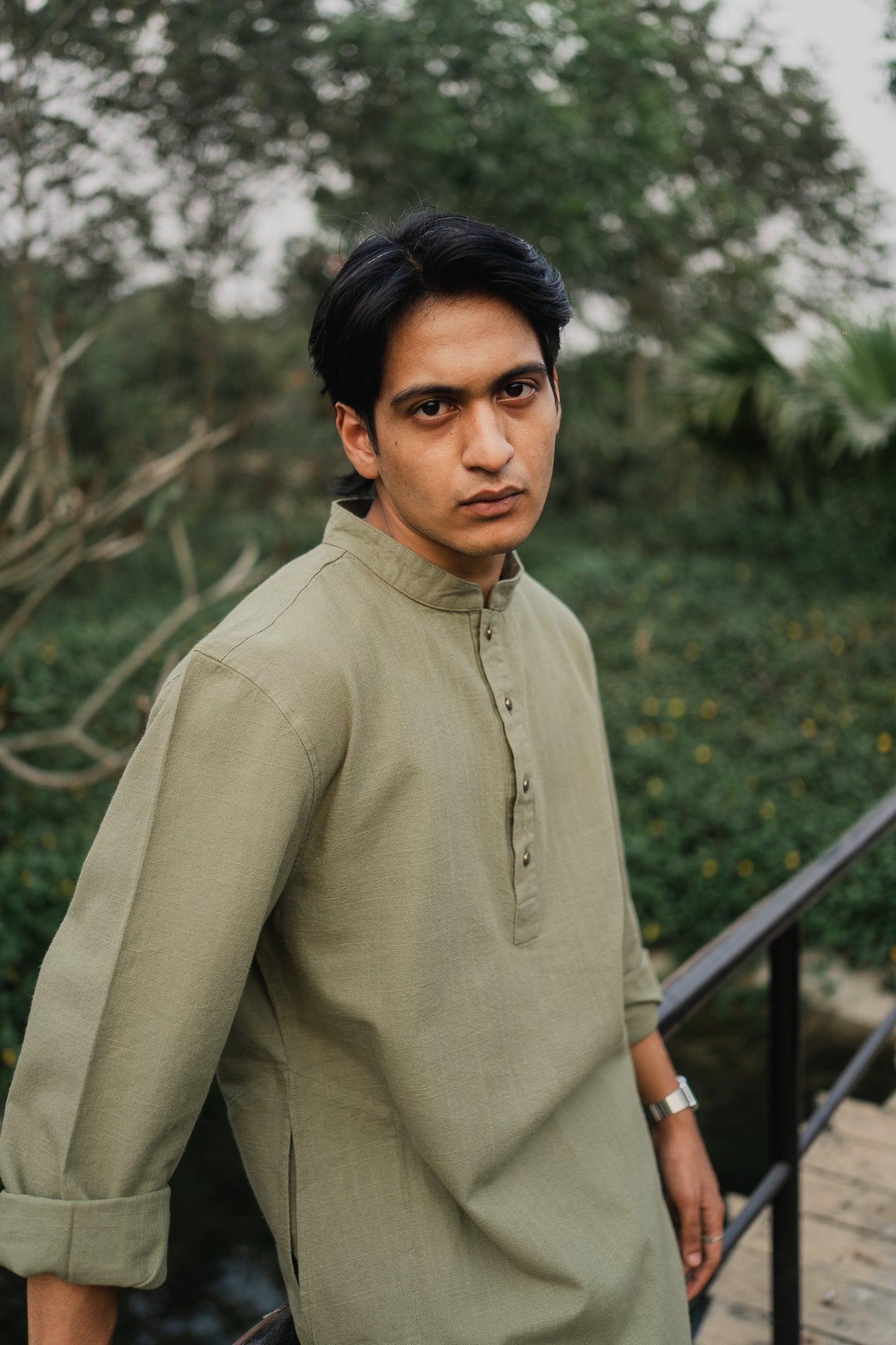 FAWAD - Fine Cotton Panjabi | Kurta - Light Olive