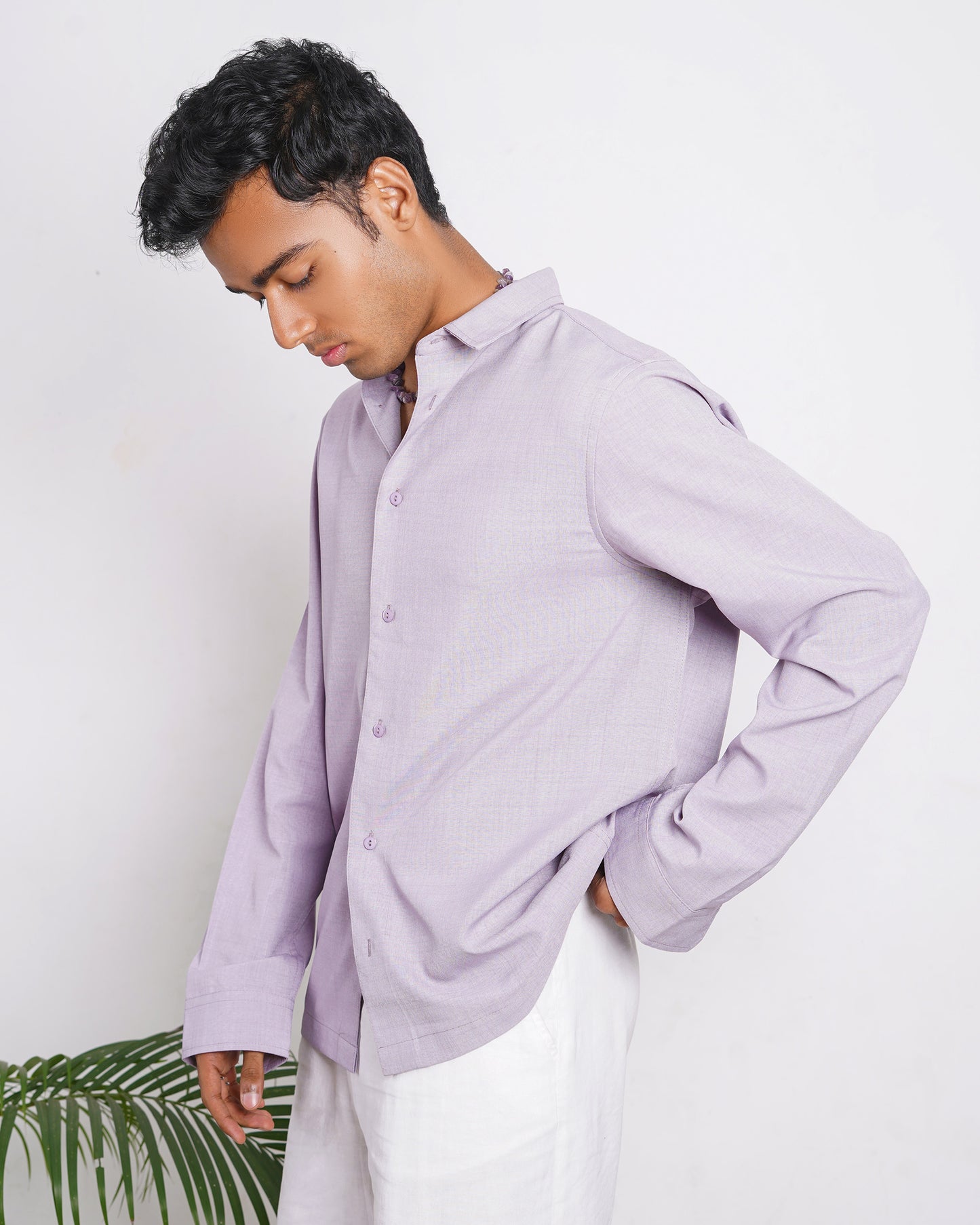 Linen Shirt for Men - Lavender