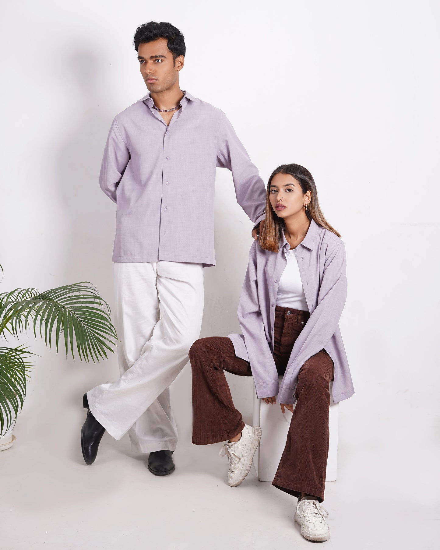 Linen Shirt for Men - Lavender