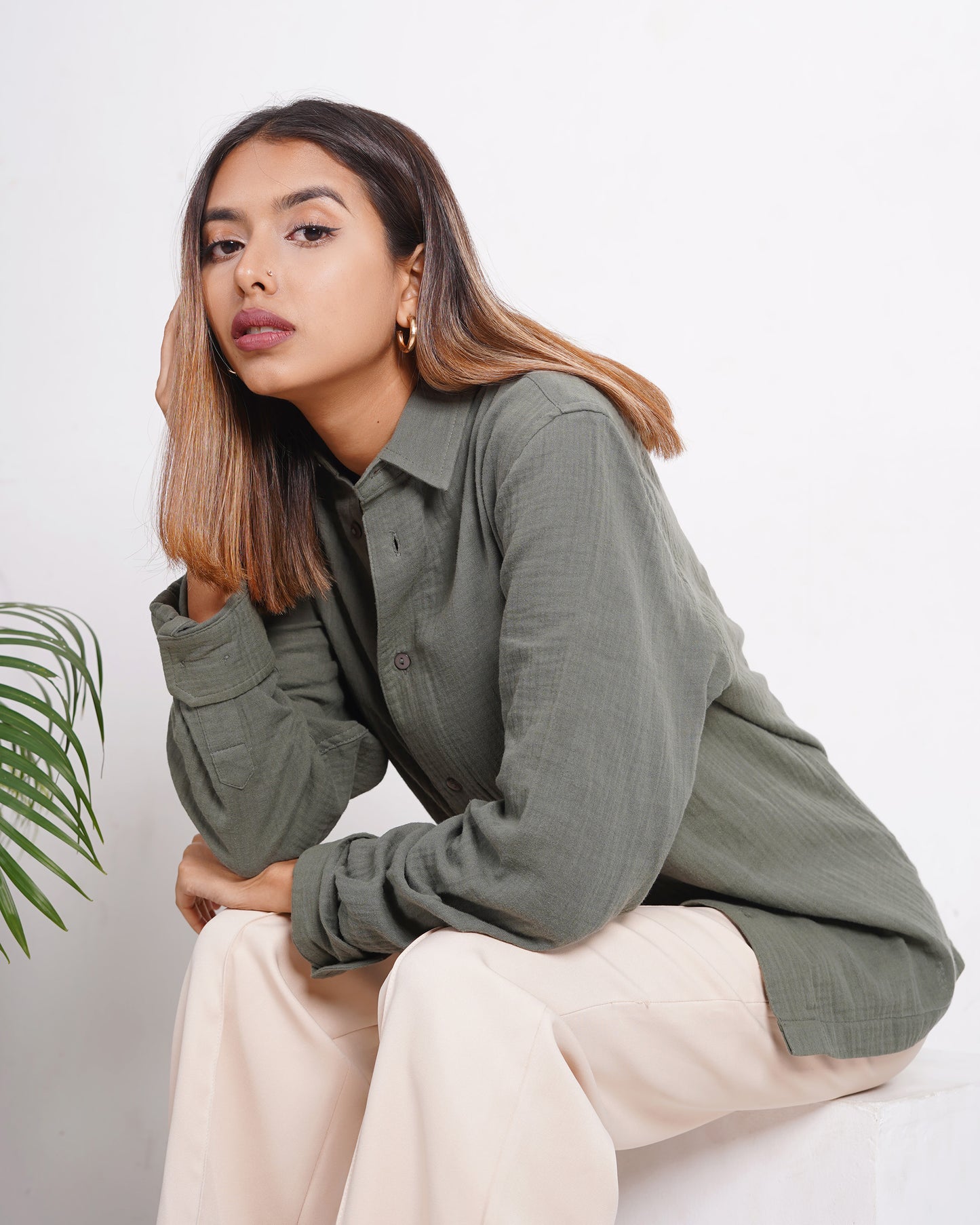 Waffle Shirt - Unisex - Olive