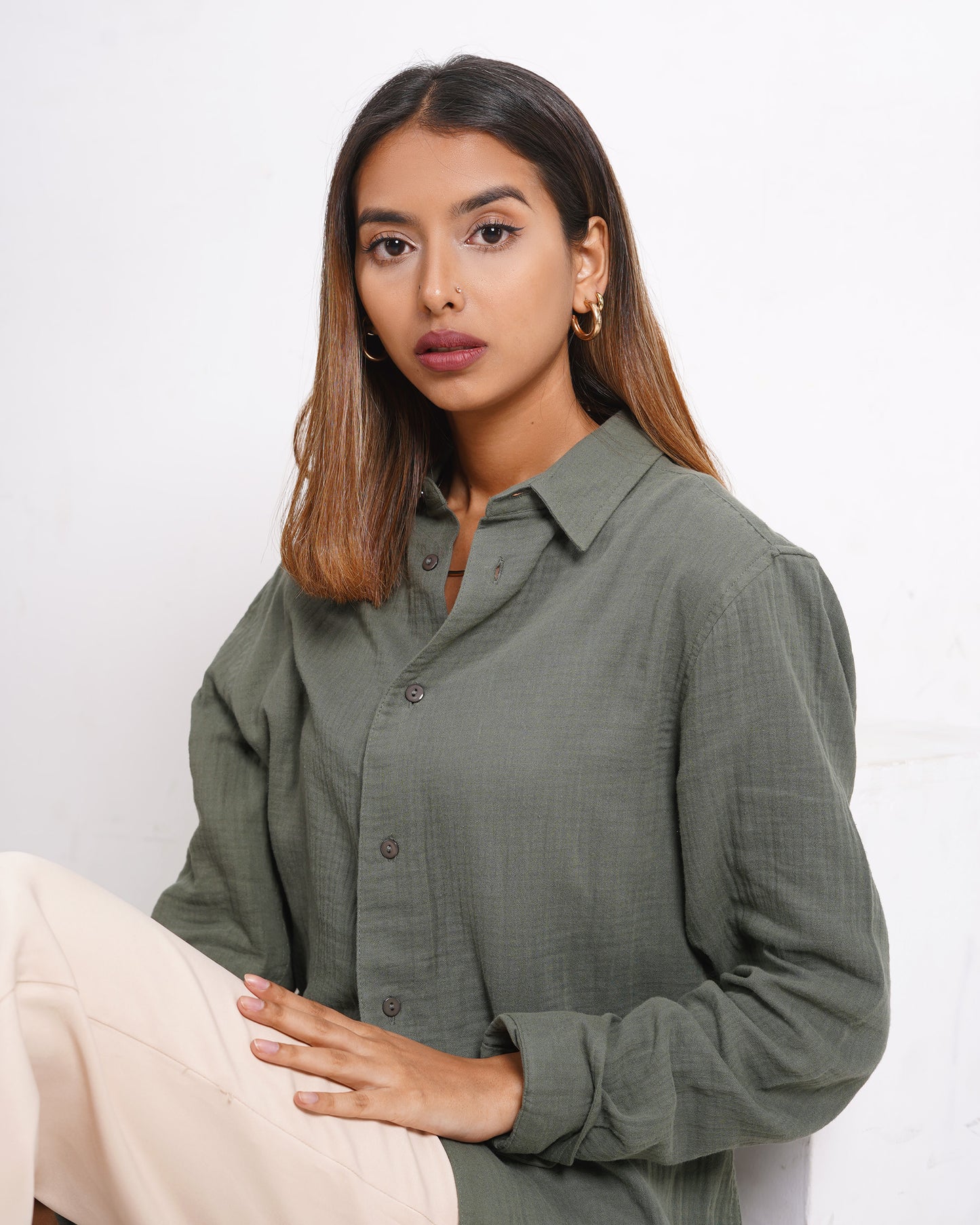 Waffle Shirt - Unisex - Olive