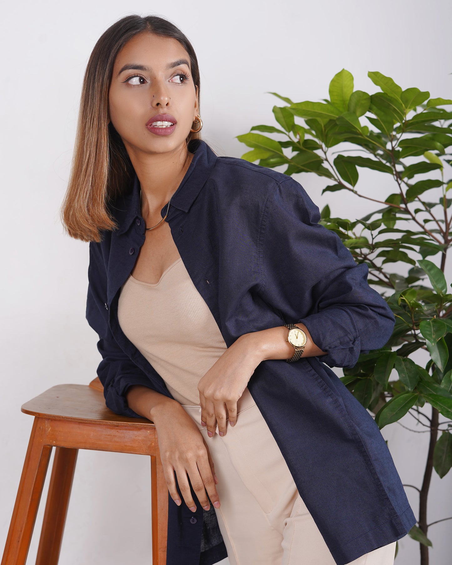 Linen Shirt - Unisex - Navy