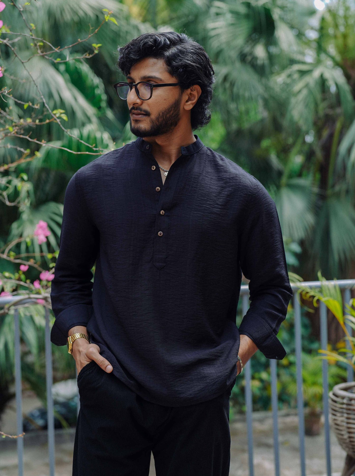 Black - Henley for Men