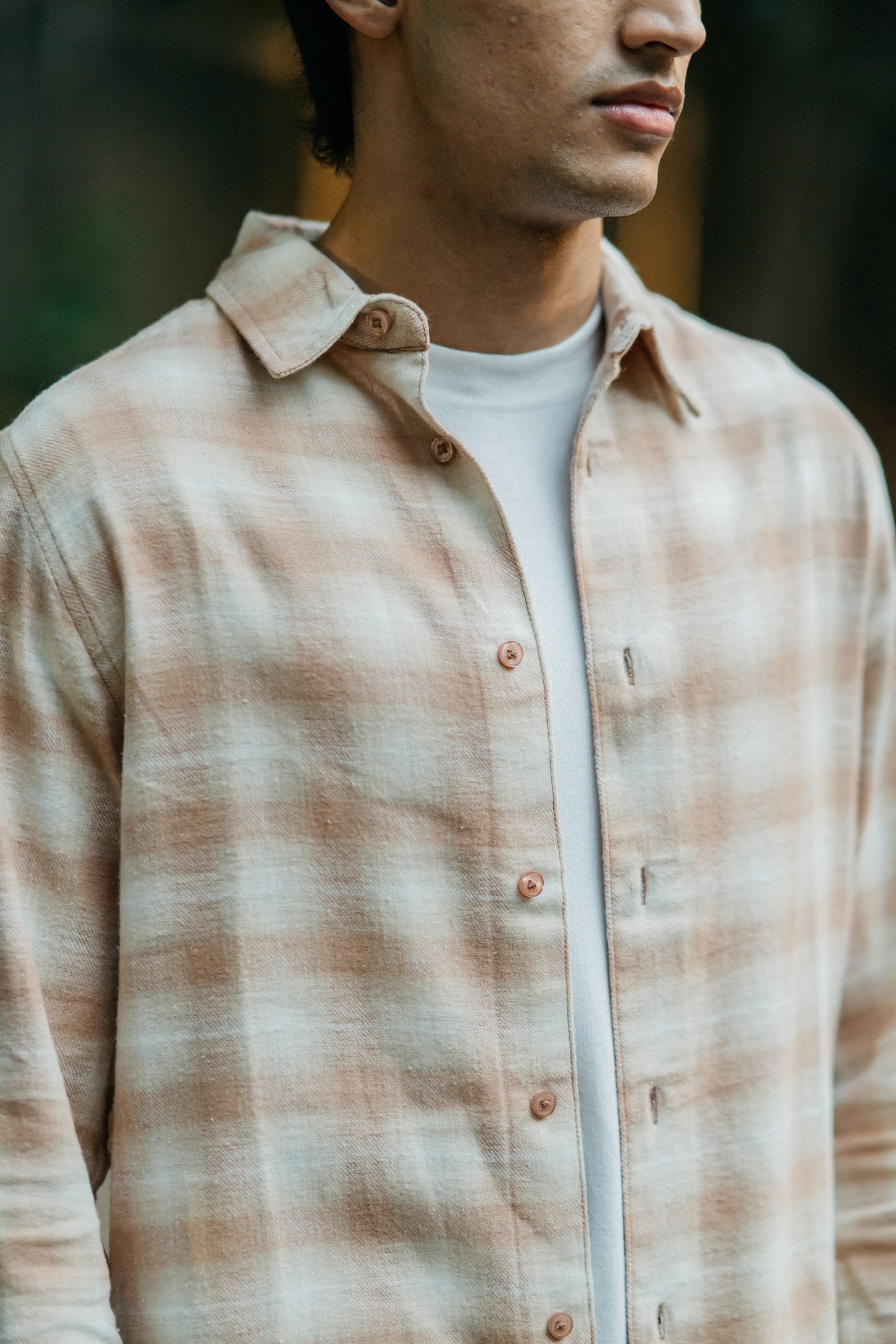Flannel Shirt for Men - Beige & Off White