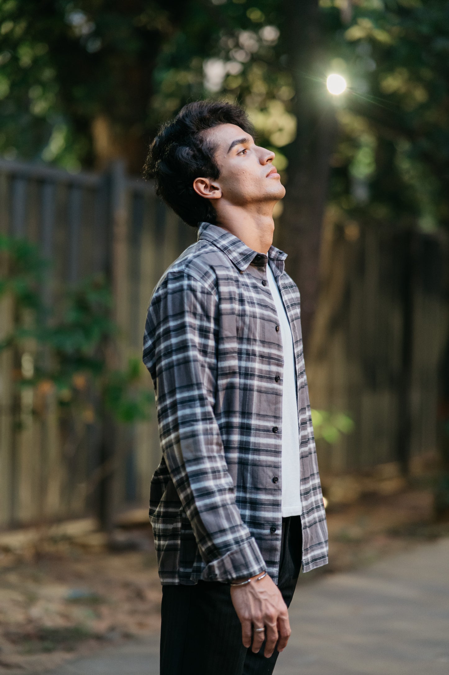 Flannel Shirt for Men - Dark Ash & Black White