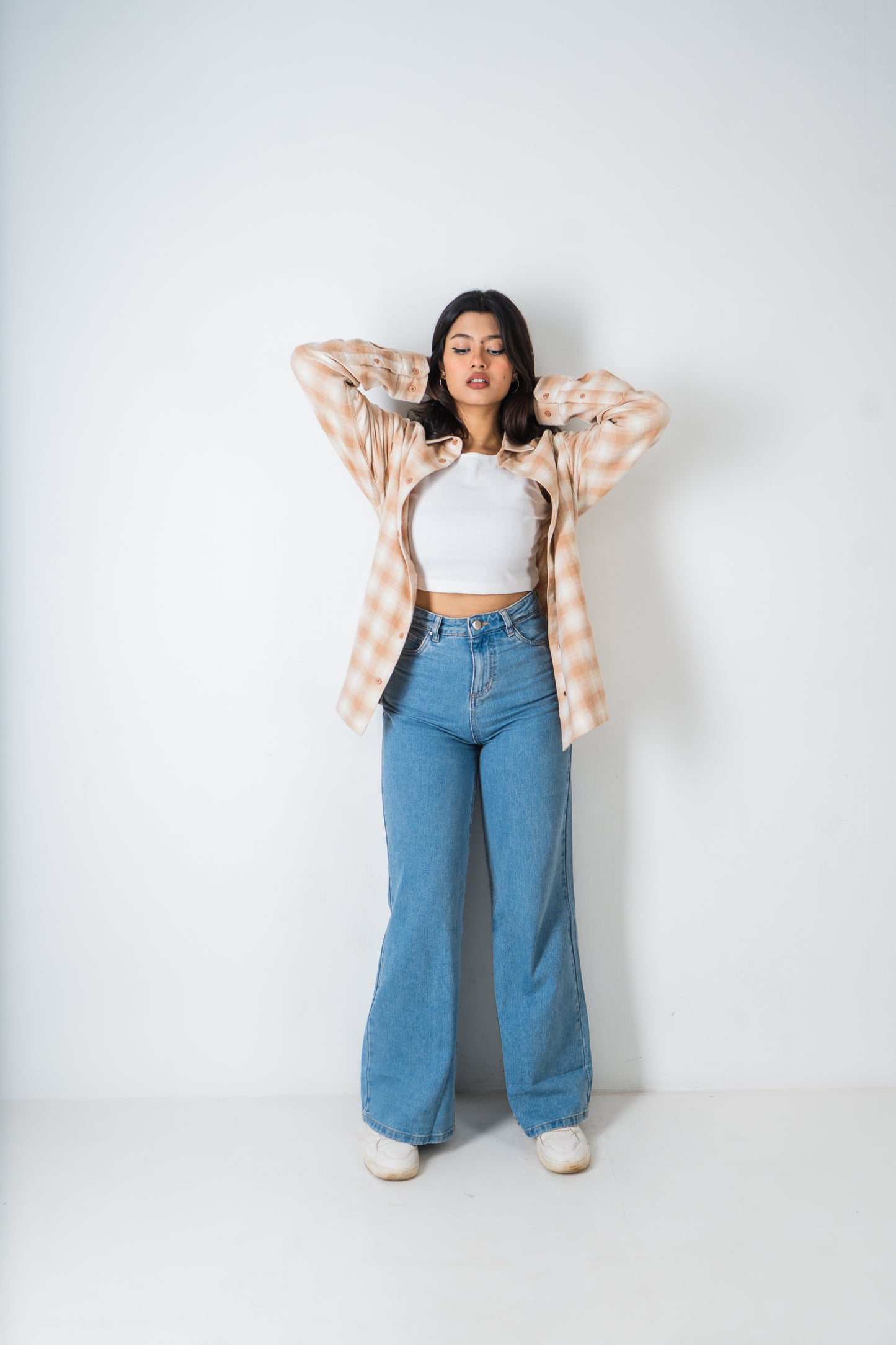 Wide Leg Jeans - High Waist Blue Denim