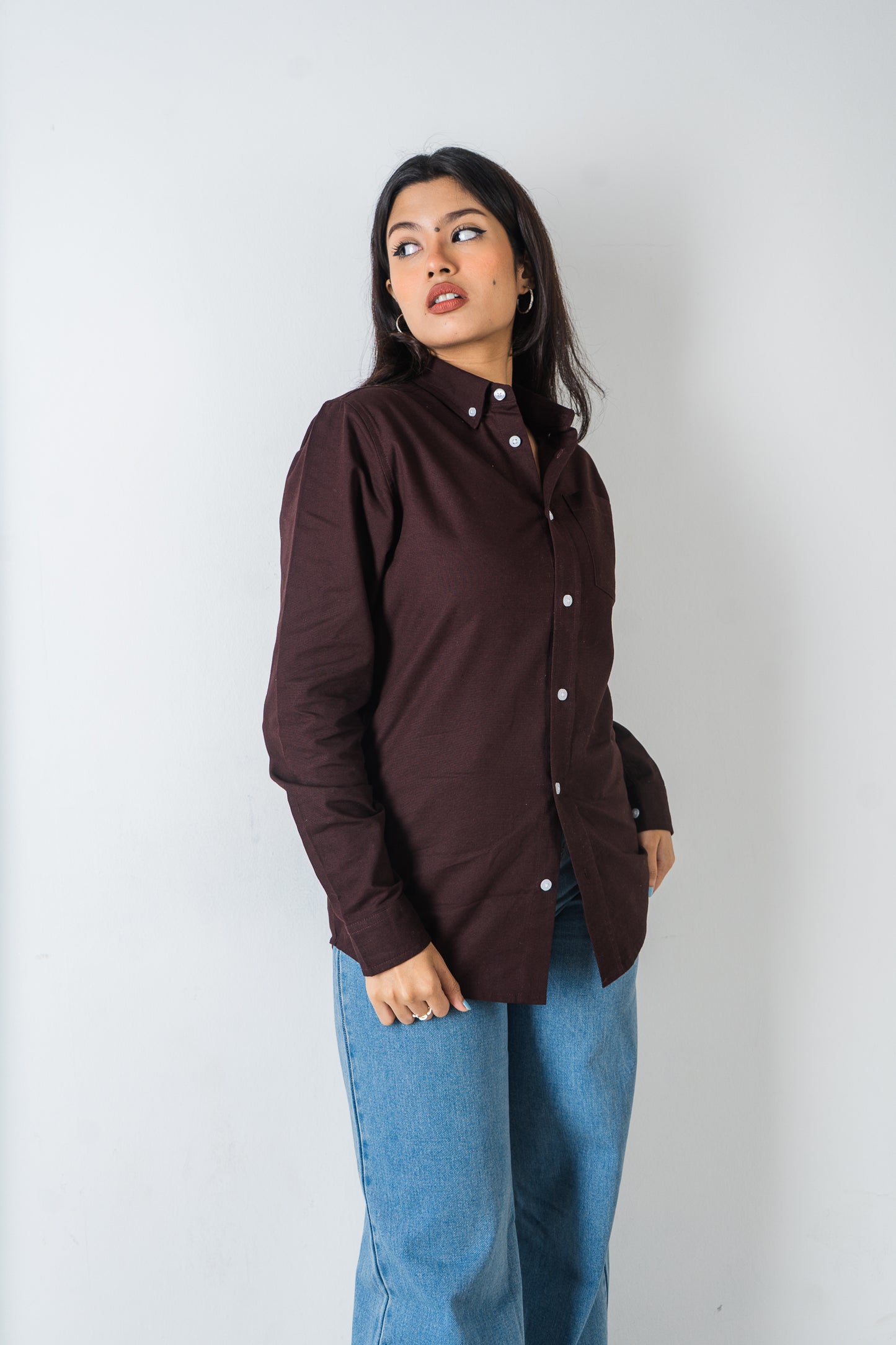 Oxford Shirt - Uninhibited - Unisex - Dark Brown