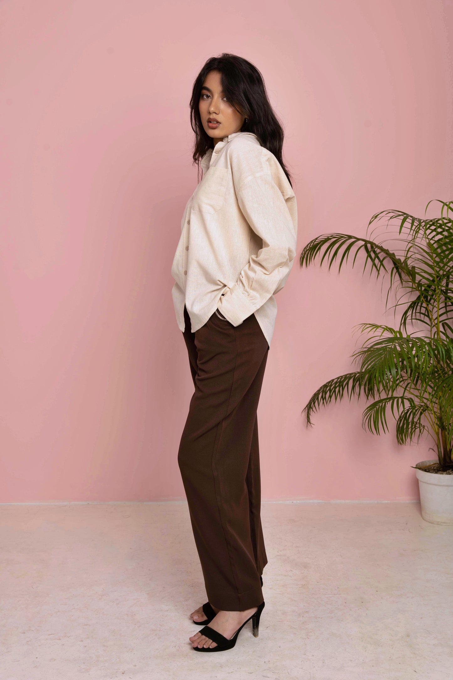 Oversized Shirt for Women - Vanilla