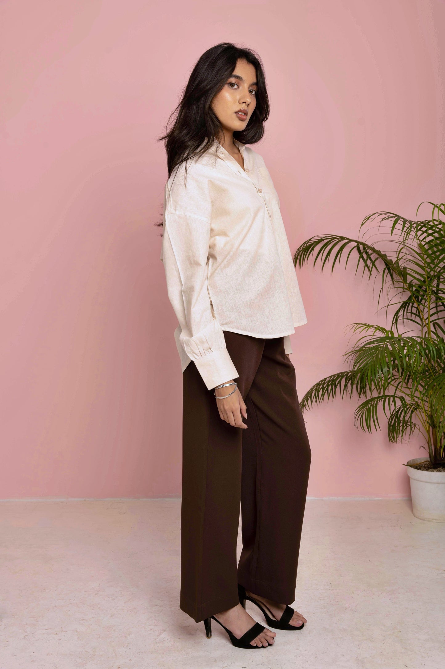 Oversized Shirt for Women - Vanilla