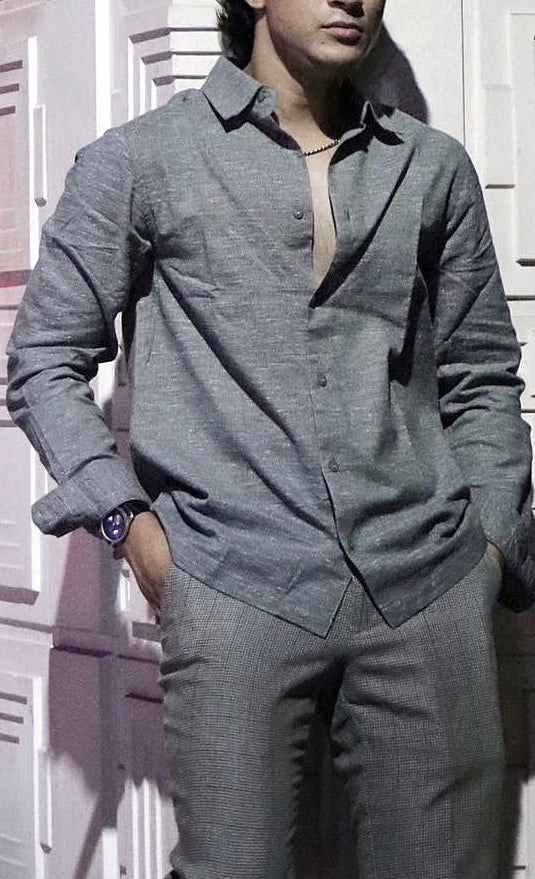 Linen Shirt for Men - Moss