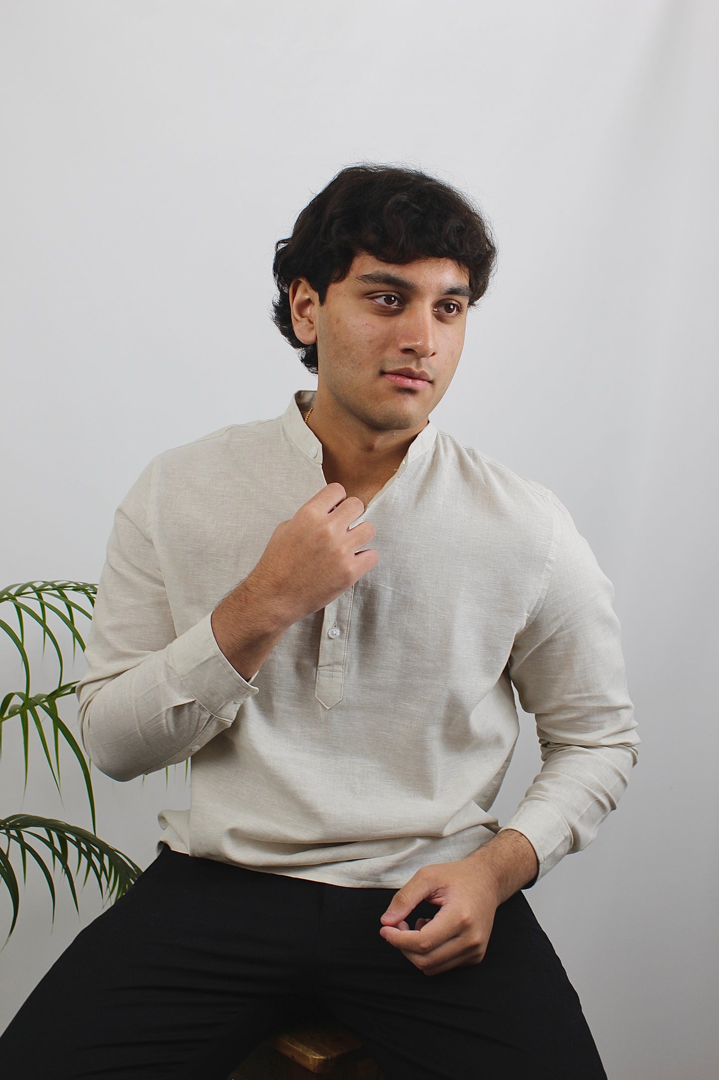 Henley for Men - Light Grey