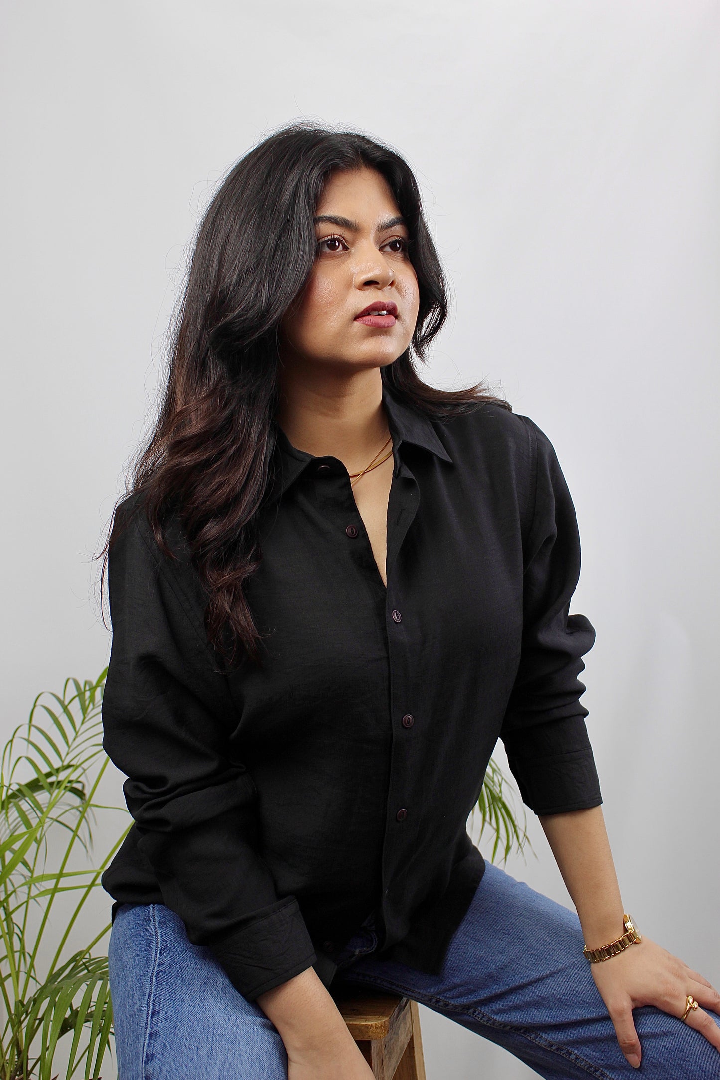 Luxe Black Long Sleeve Shirt - Unisex