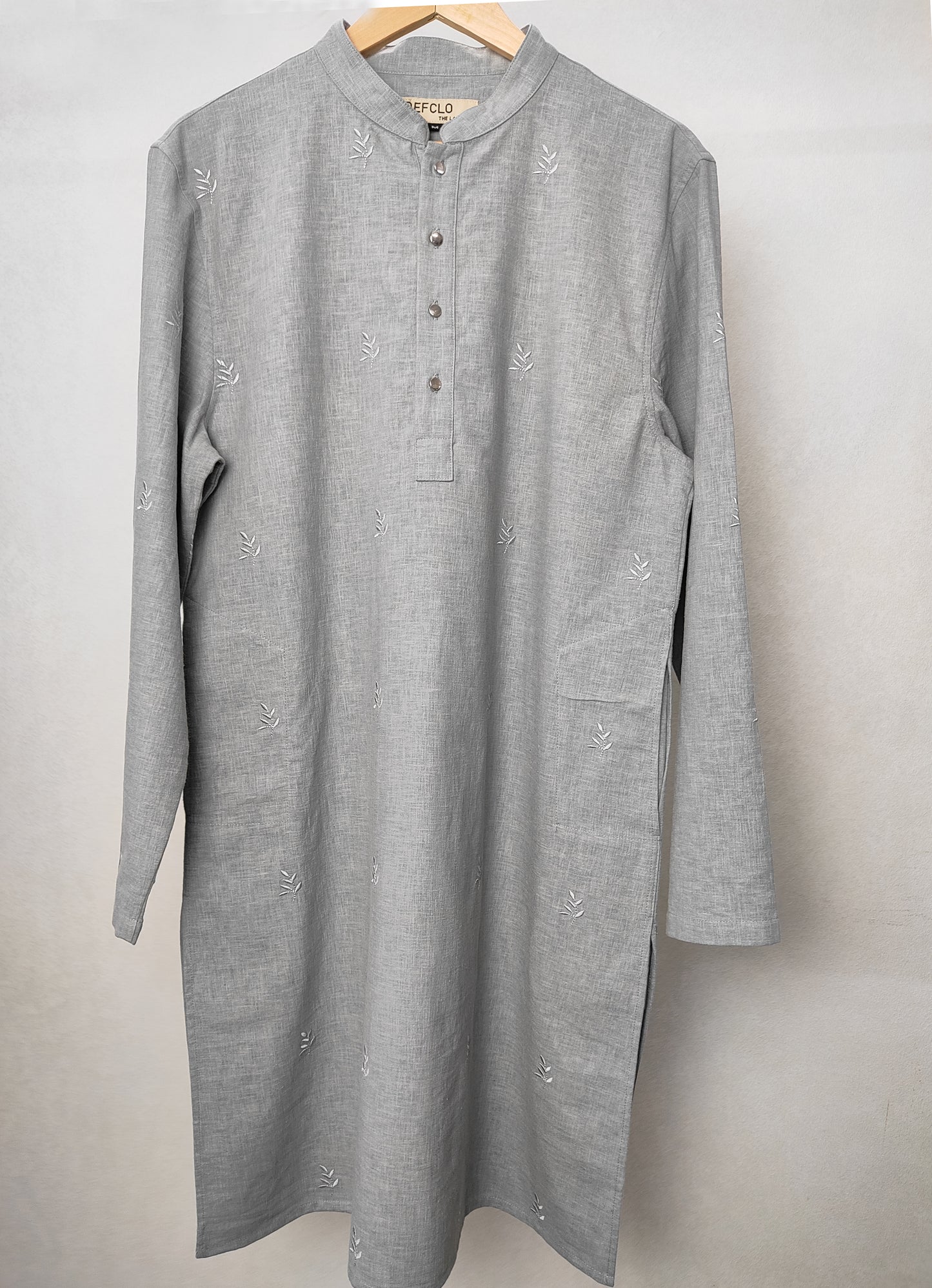 Azfar - Ash Blue All-Over Embroidered Panjabi