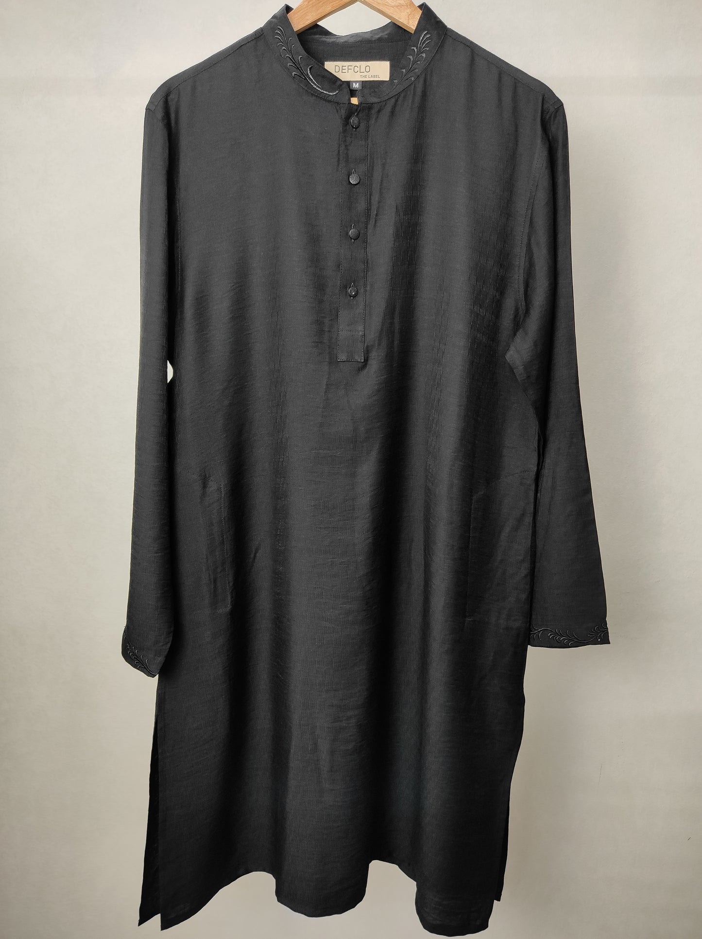 PRE-ORDER - Gurbaz - Midnight Black Embroidered Panjabi