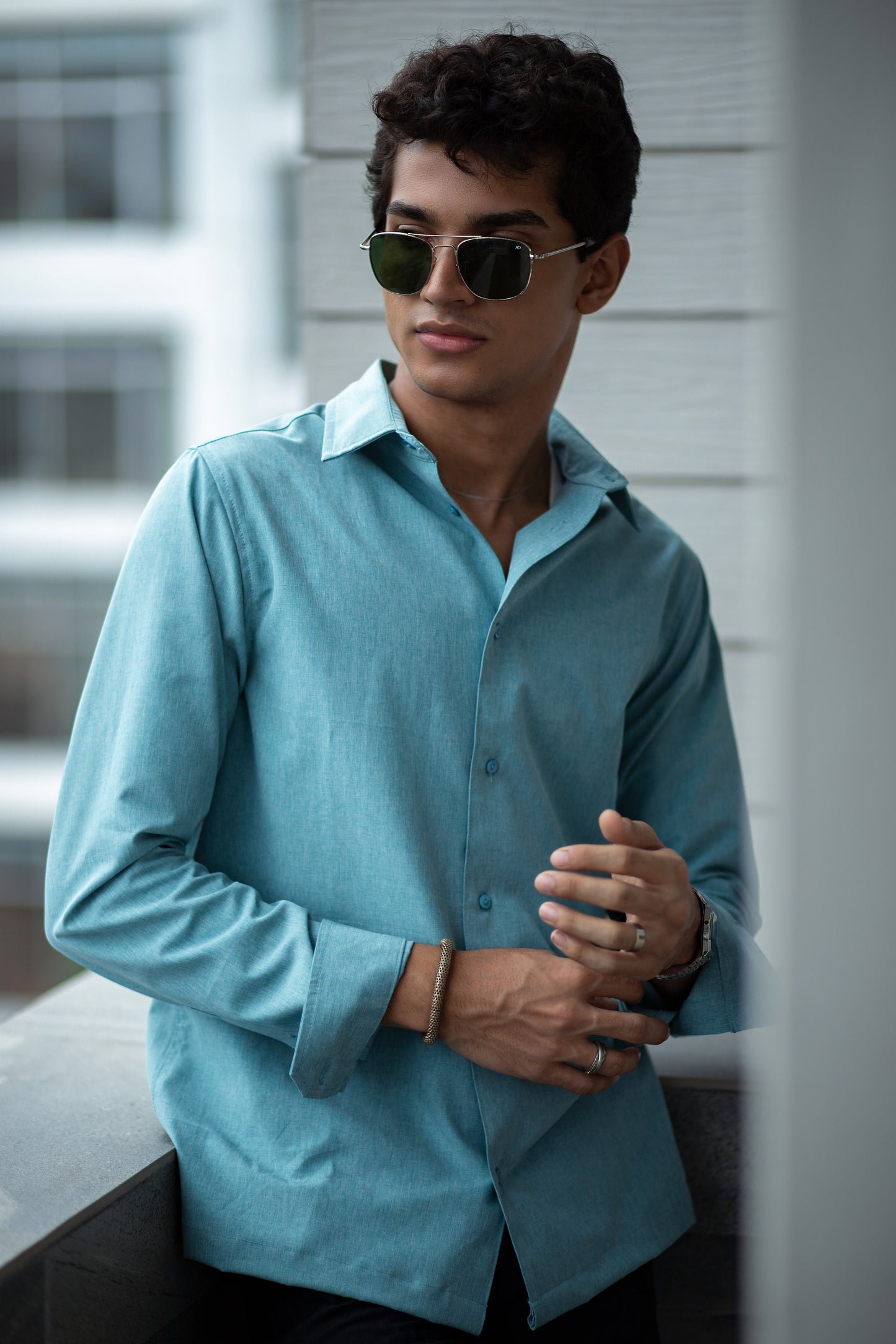 Casual Shirt for Men - Aqua