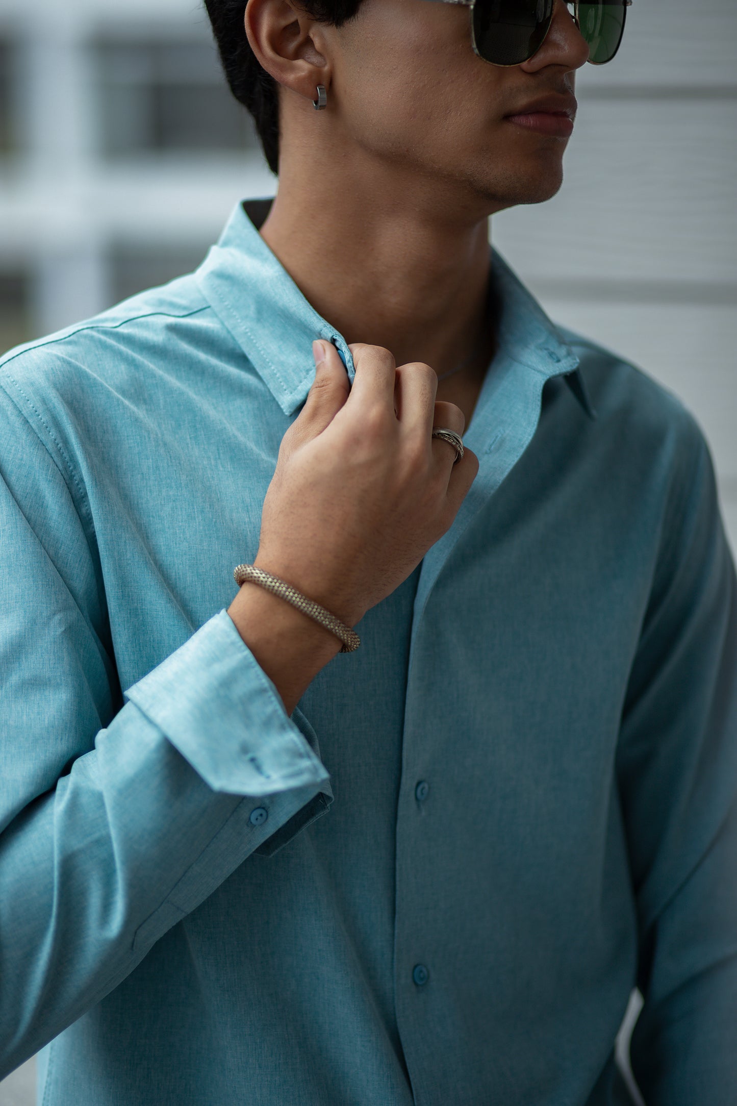 Casual Shirt for Men - Aqua