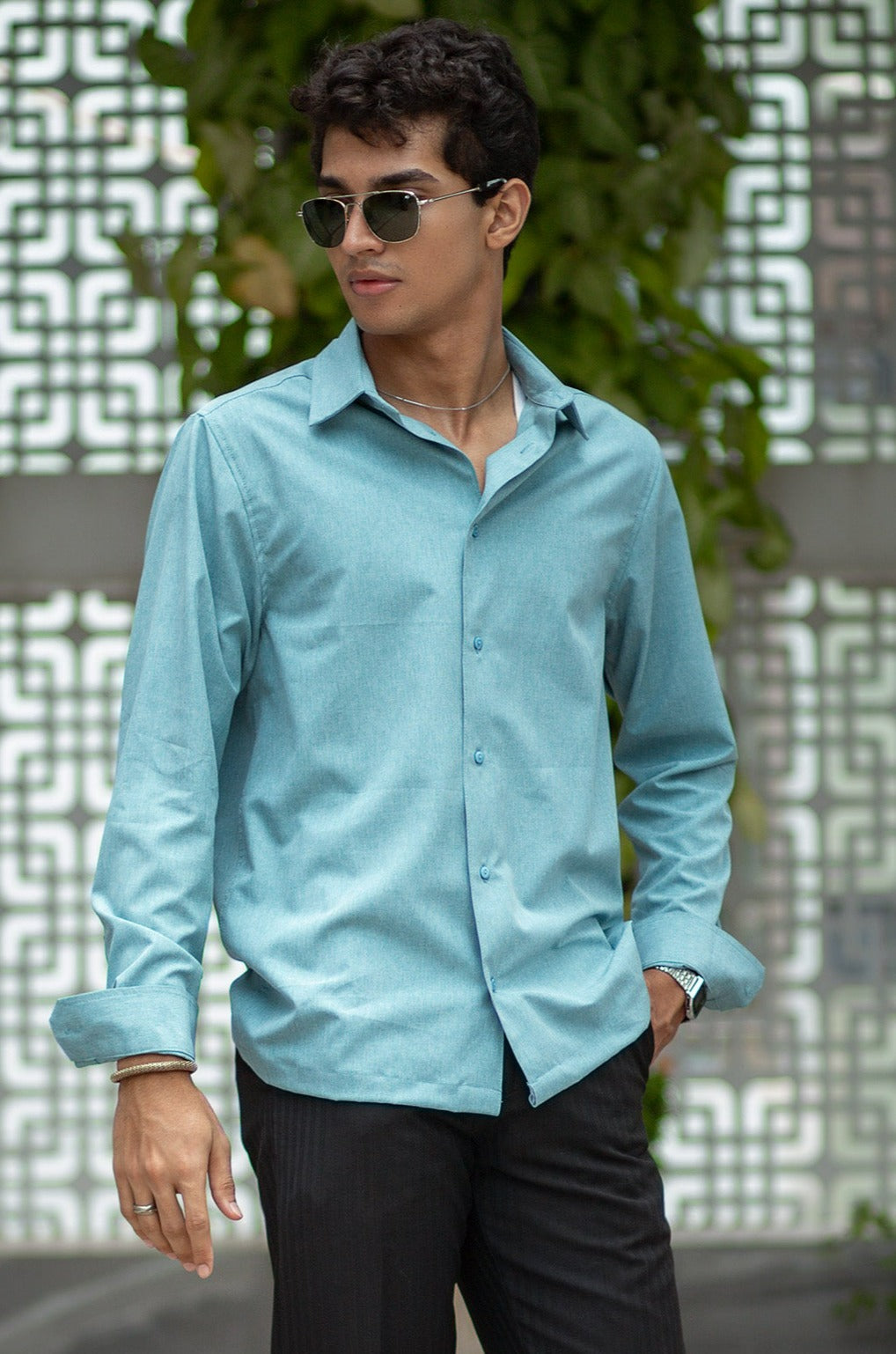 Casual Shirt for Men - Aqua